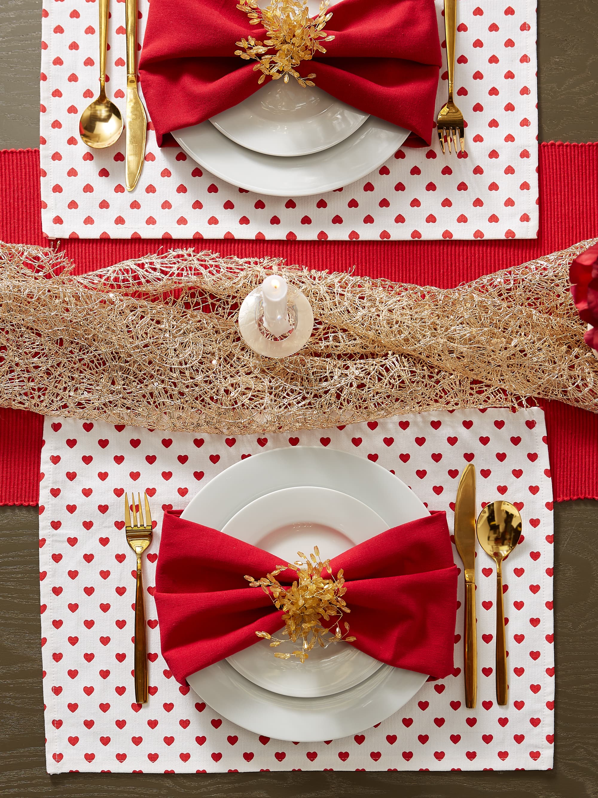 DII® Lil Hearts Ribbed Placemats, 6ct.