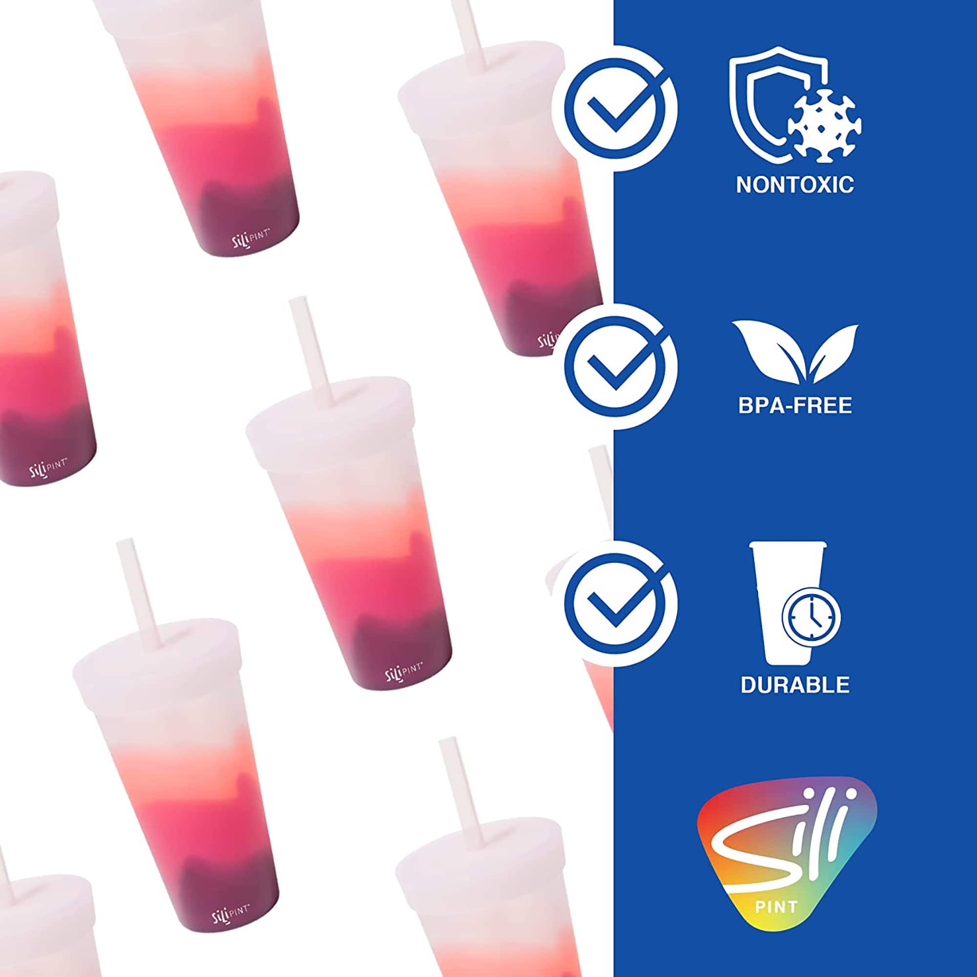 Silipint® 22oz. Silicone Tumbler with Straw