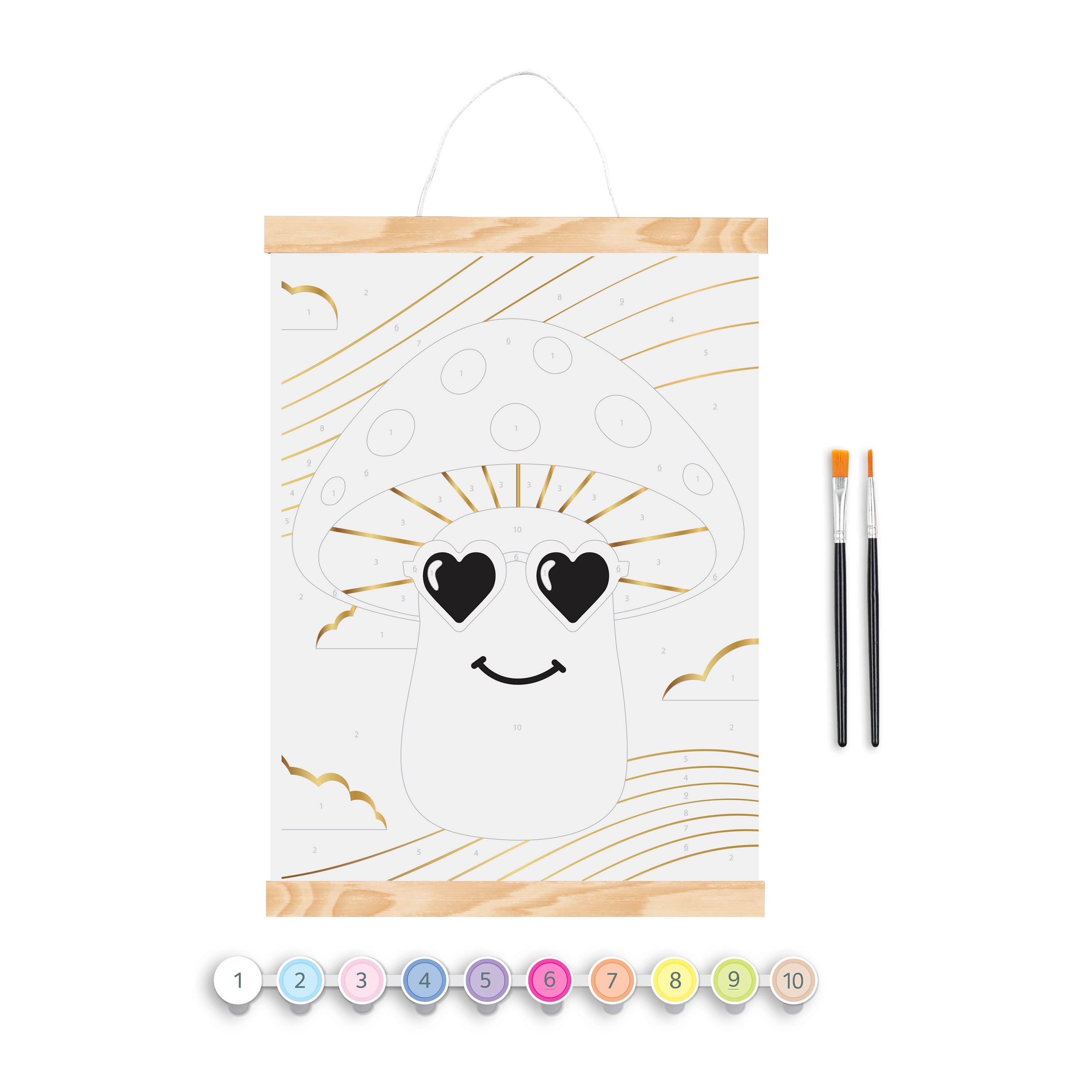Vivid by Brea Reese® Happy Mushroom Canvas Acrylic Paint-by-Number Kit