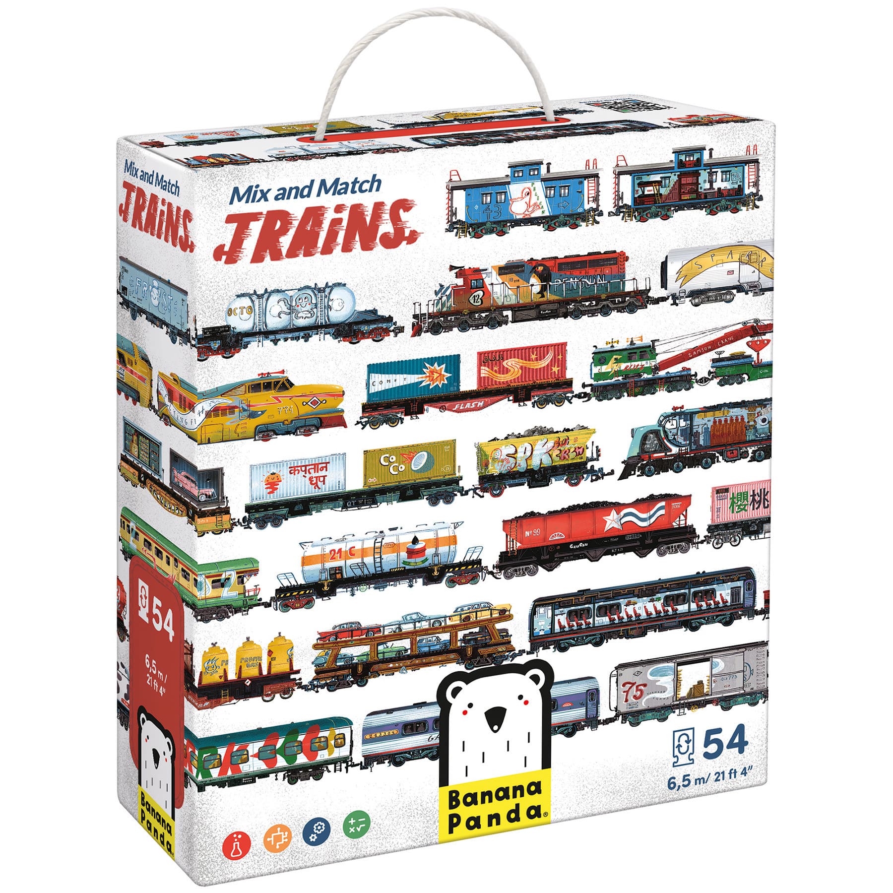 Banana Panda Mix & Match Trains Puzzle Set