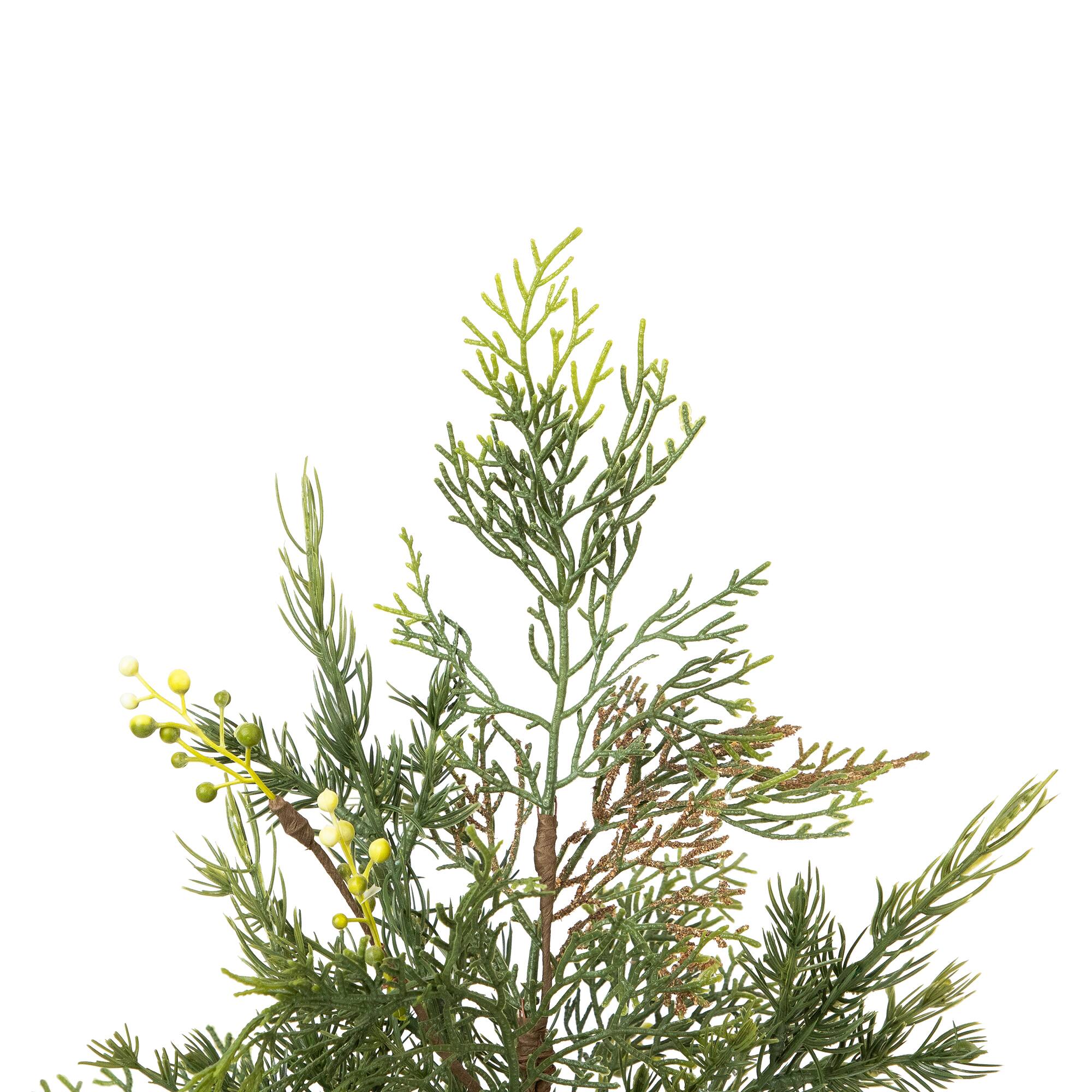 Northlight 20" Unlit Cypress, Berries & Pinecones Artificial Christmas Tree with Burlap Base