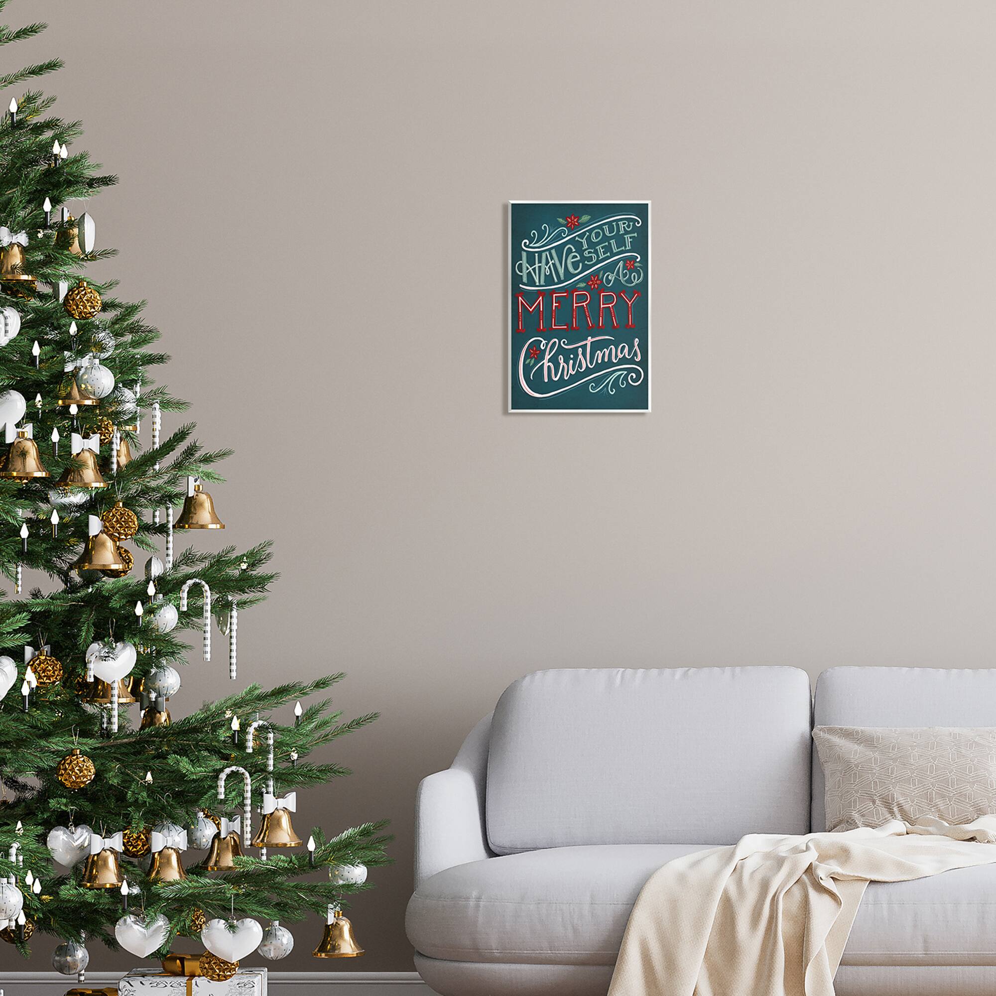 Stupell Industries Have Yourself Merry Christmas Phrase Wall Plaque Art