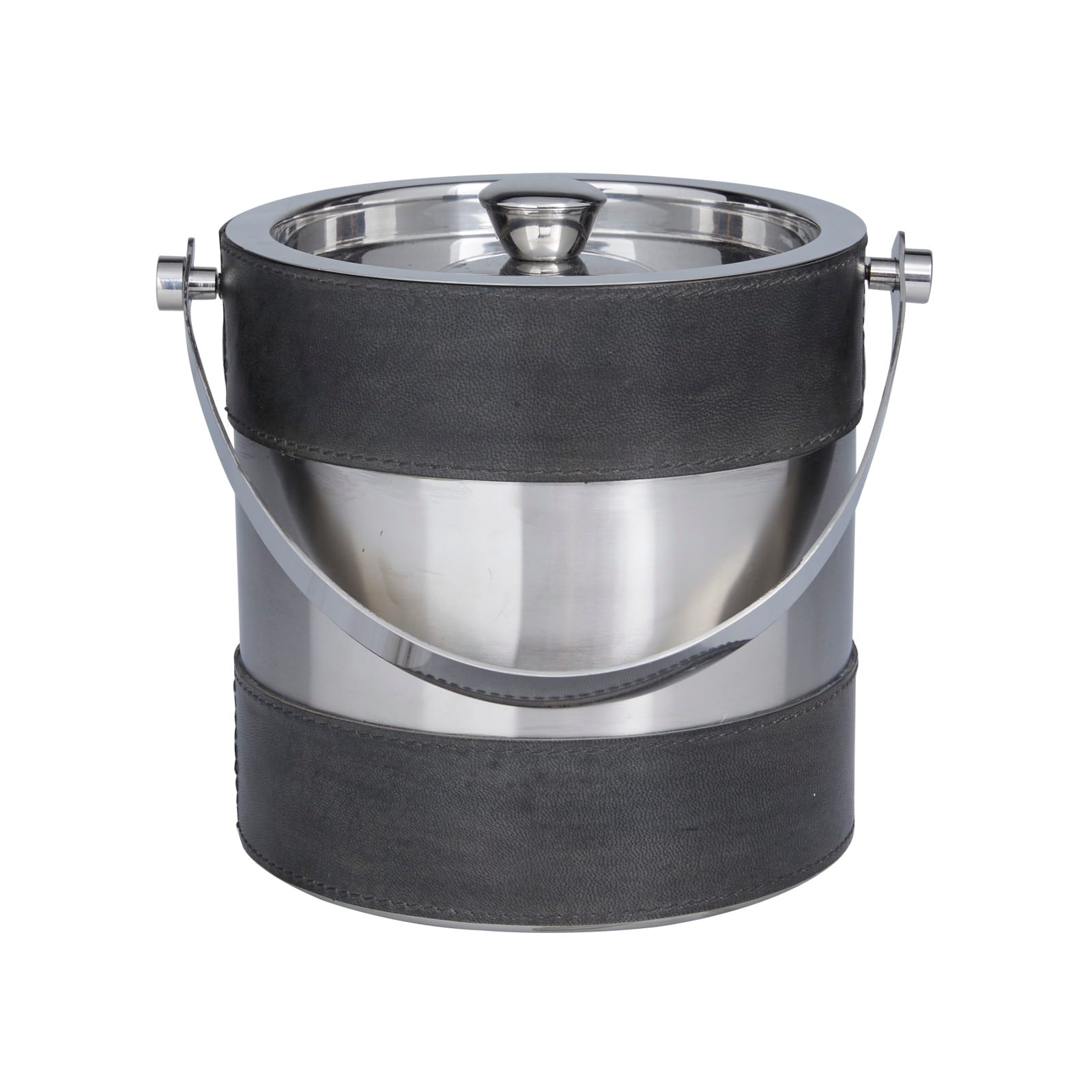 Grey Modern Ice Bucket, 8" x 7" x 12"