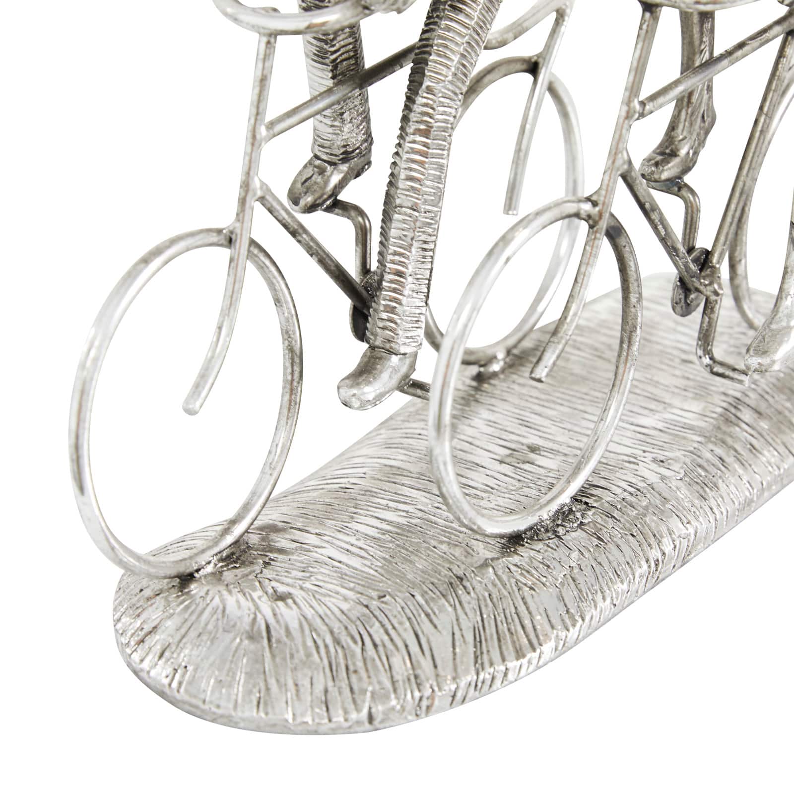 Silver Polystone Contemporary Bicycle Sculpture, 10" x 11" x 5"