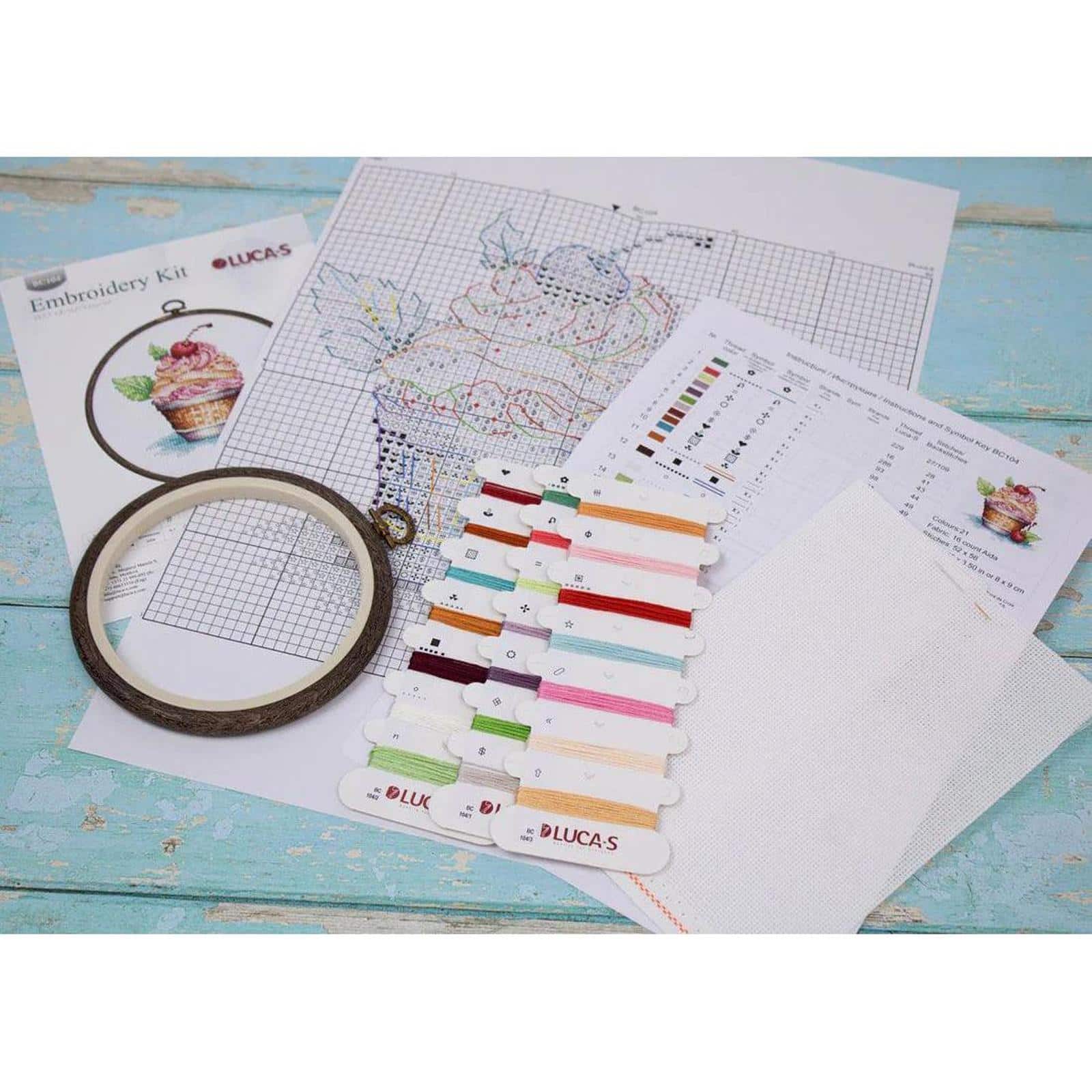 Luca-S Cherry Ice Cream Counted Cross Stitch Kit