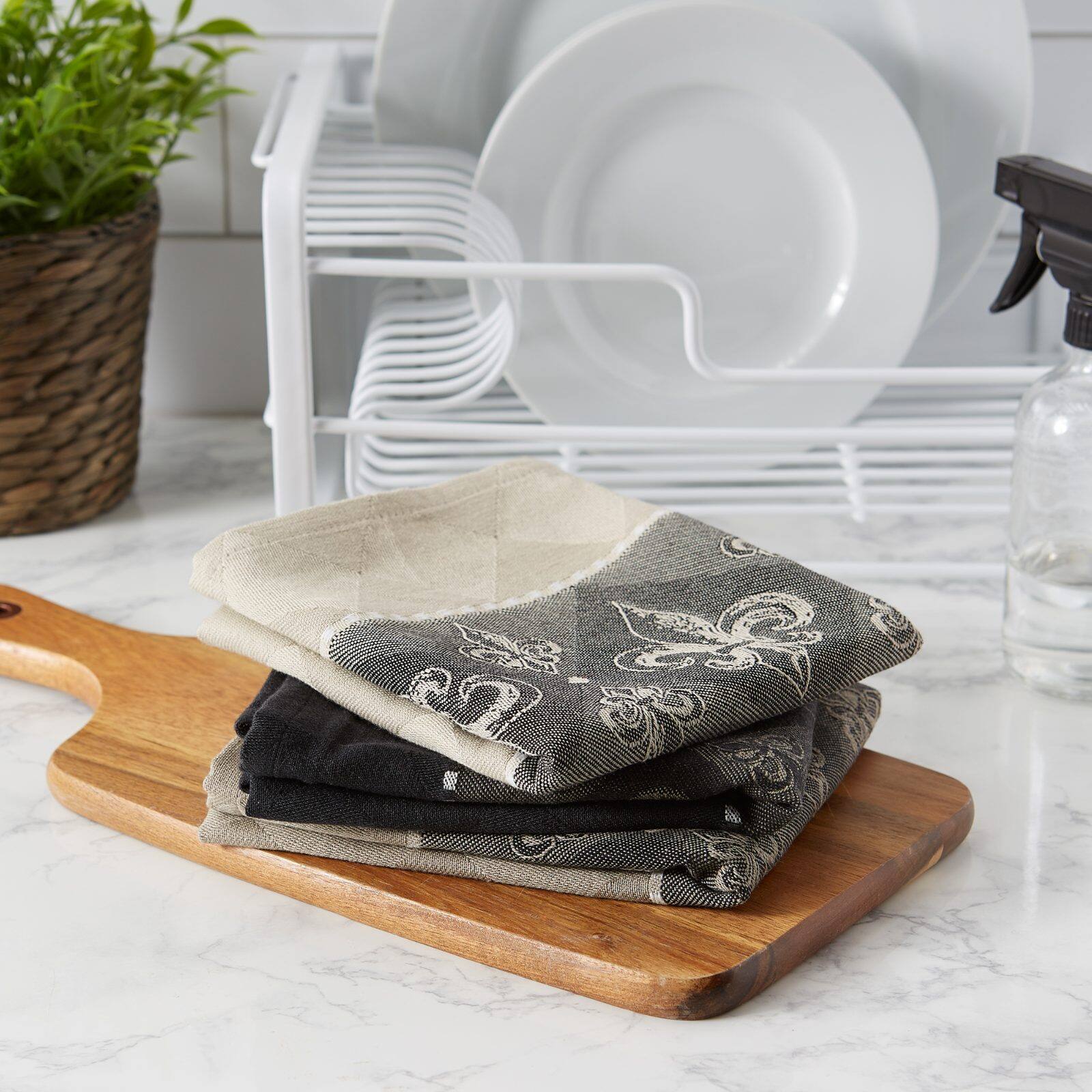DII® Fleur De Lis Jacquard Dishtowel Set