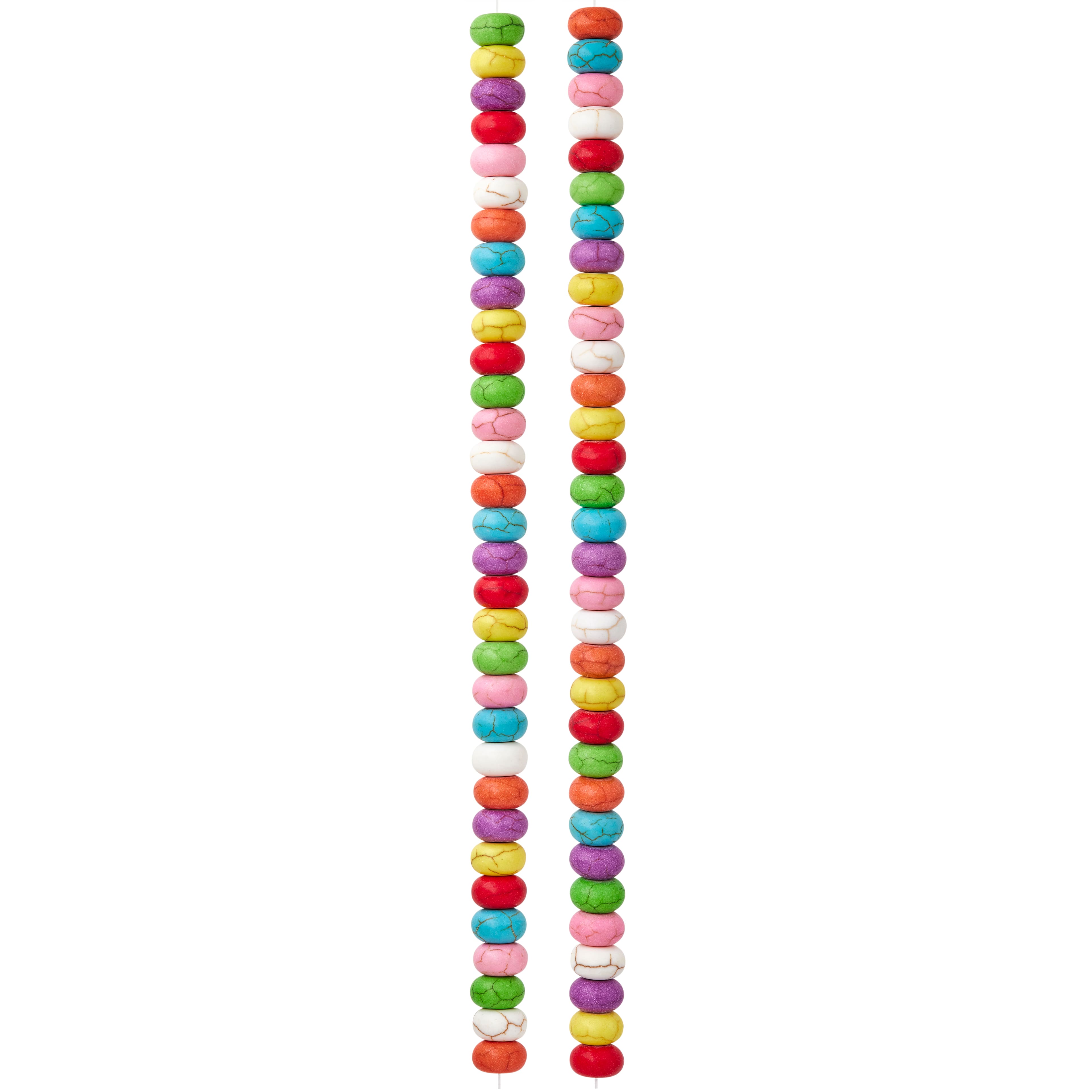 12 Pack: Colourful Howlite Rondel Beads, 8mm by Bead Landing™