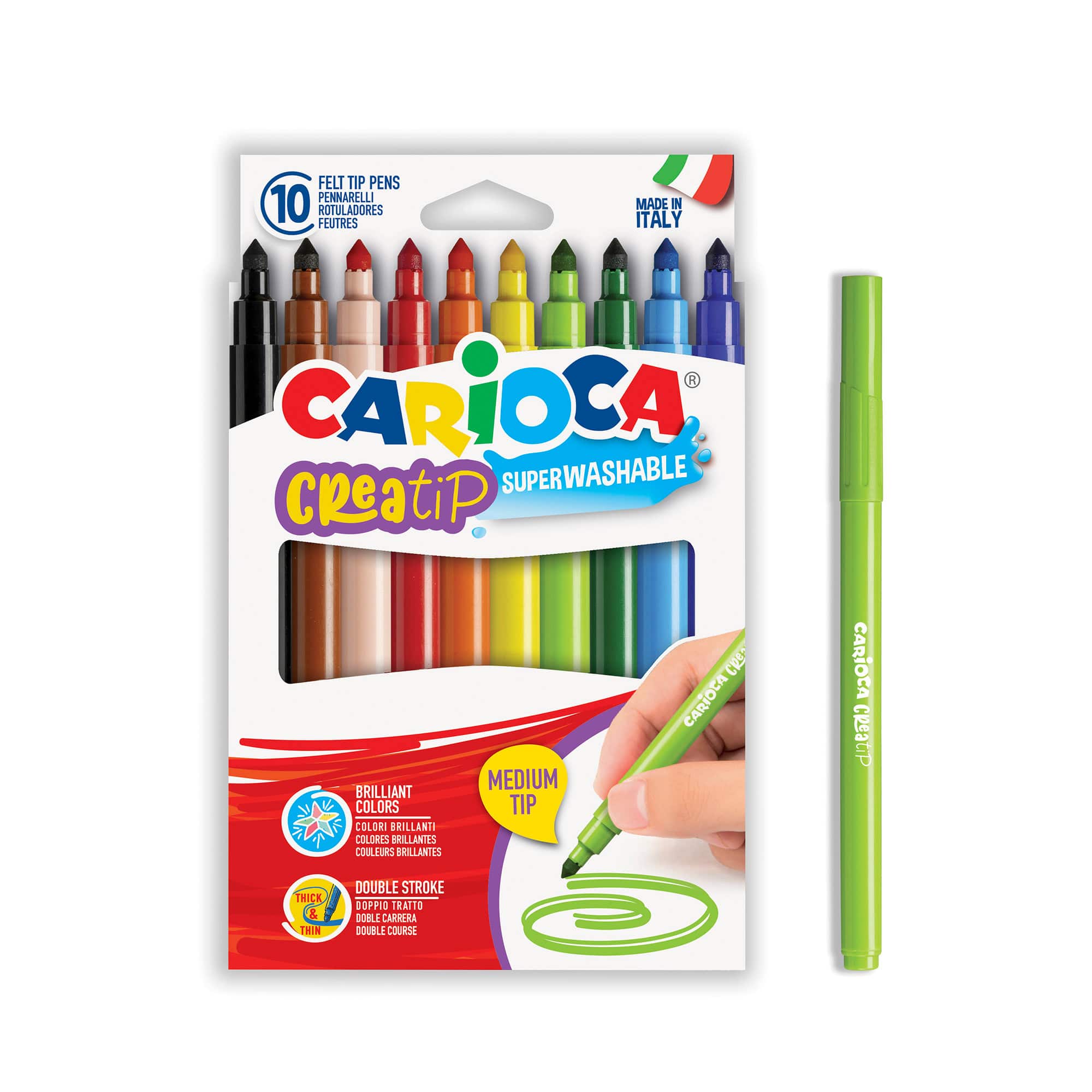 CARIOCA® Creatip Medium Tip Washable Felt Tip Pen Set