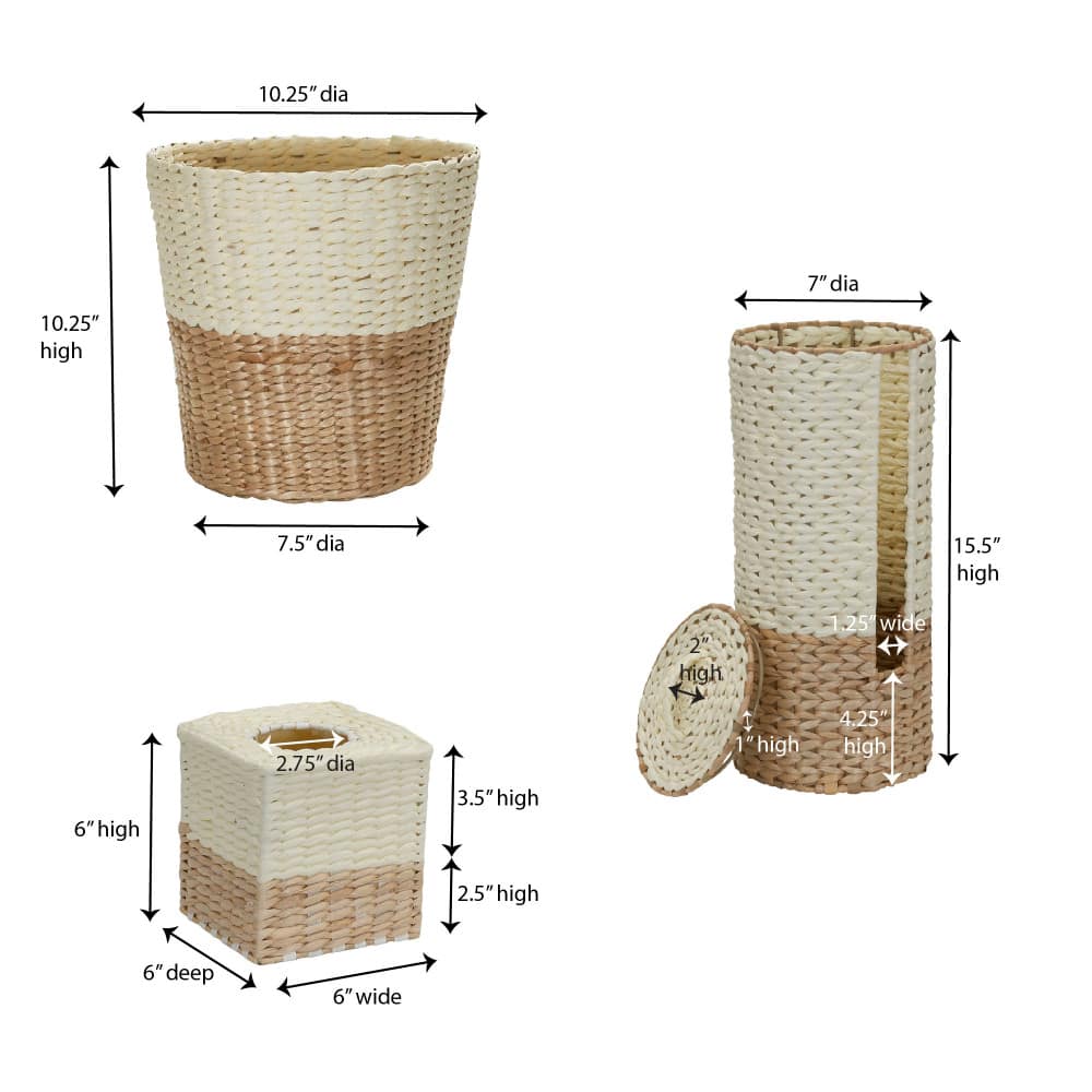 Household Essentials Wicker Bathroom Accessories Set