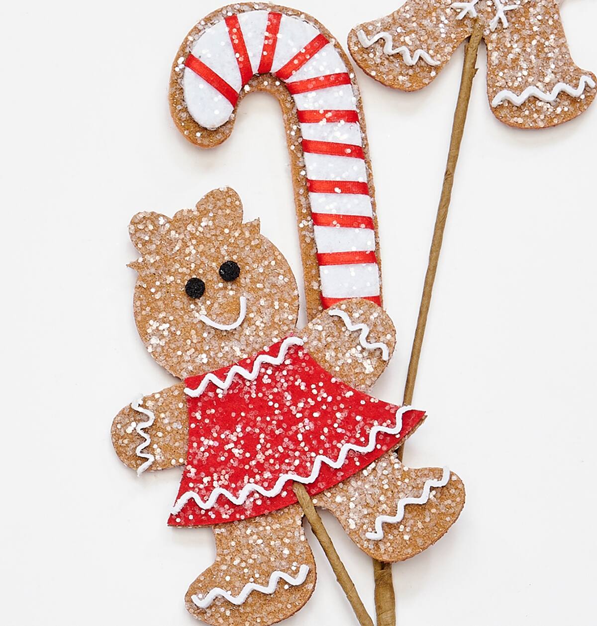 12" Christmas Teddy Bear with Candy Cane Picks, 3ct.