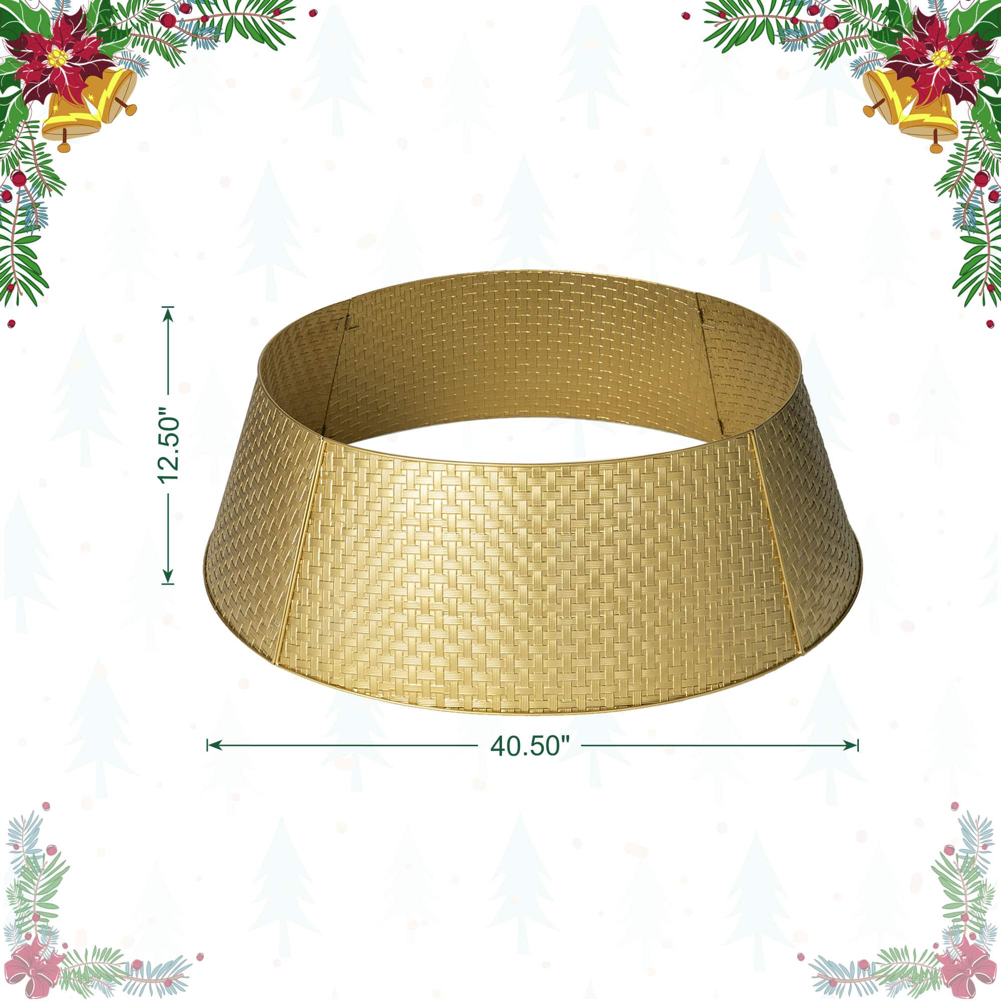 Glitzhome® 3ft. Gold Weave Metal Tree Collar