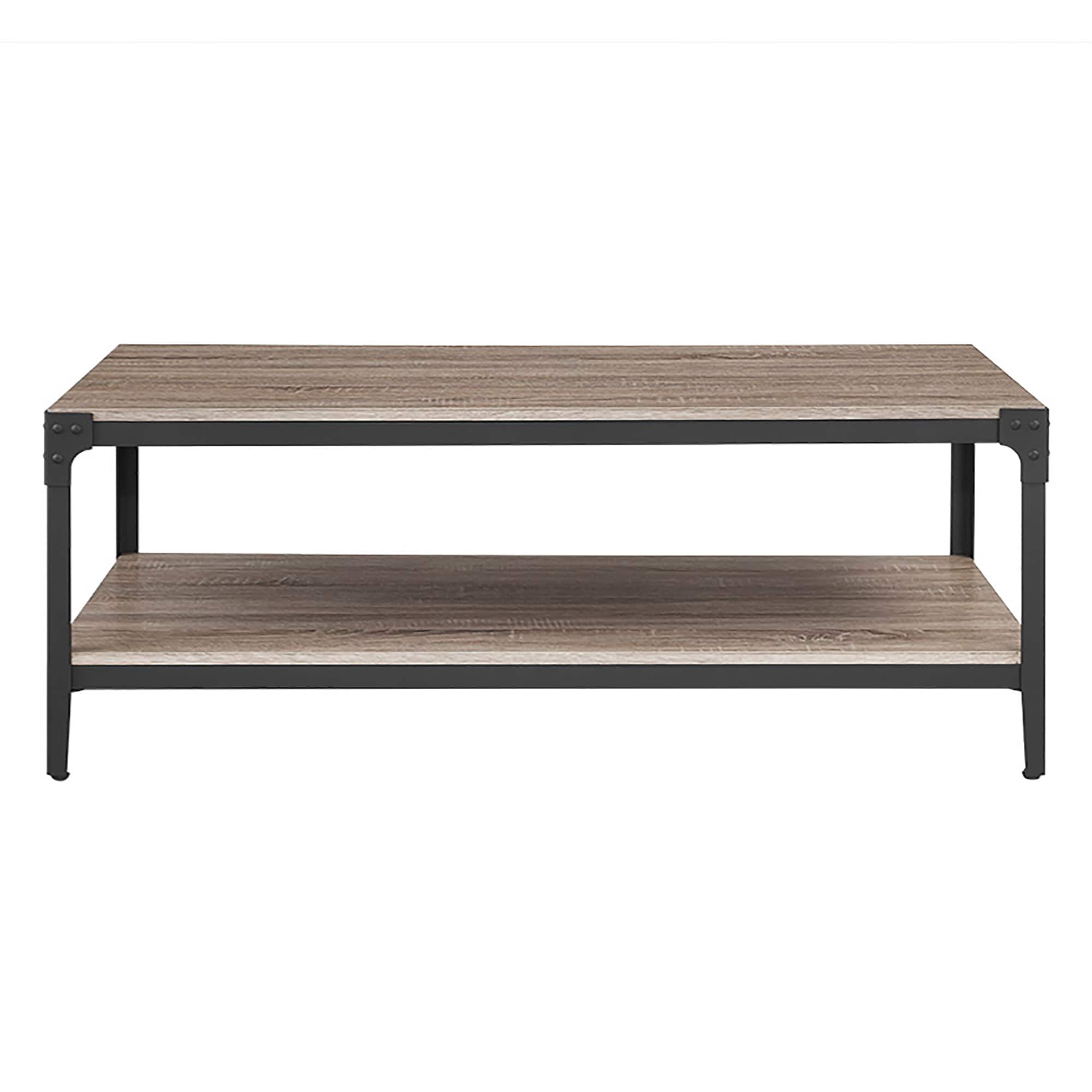 Walker Edison 48" Driftwood Angle Iron Coffee Table