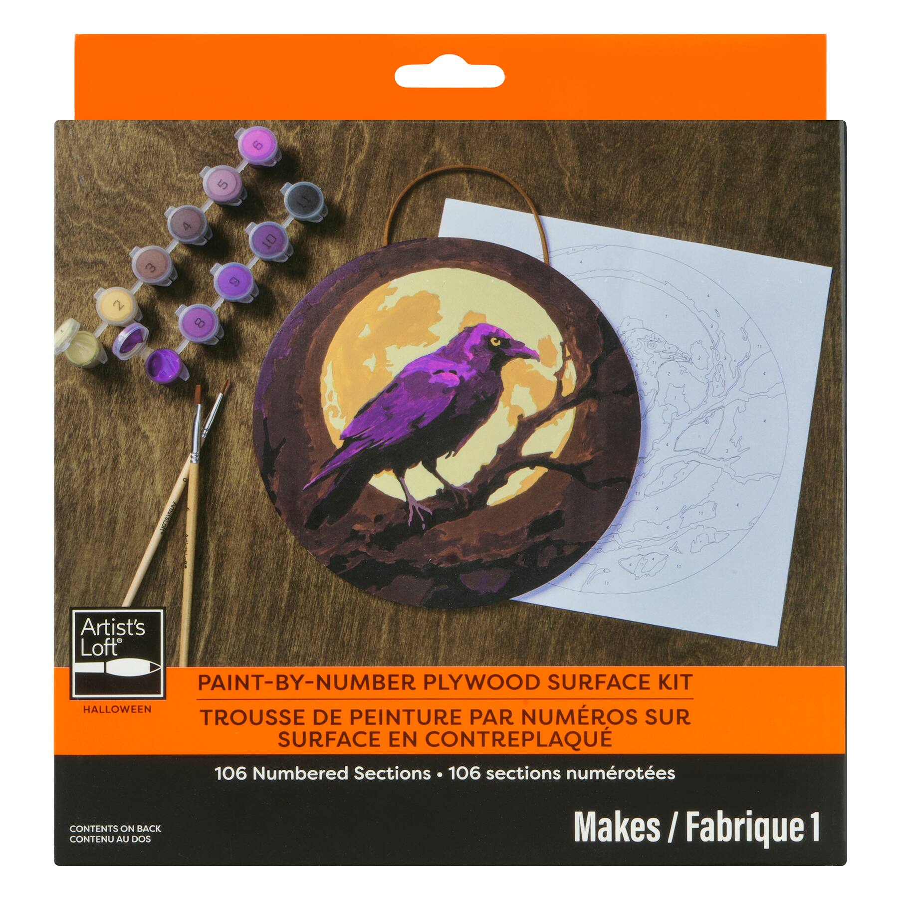 8" Raven Paint-by-Number Plywood Surface Kit by Artist's Loft®