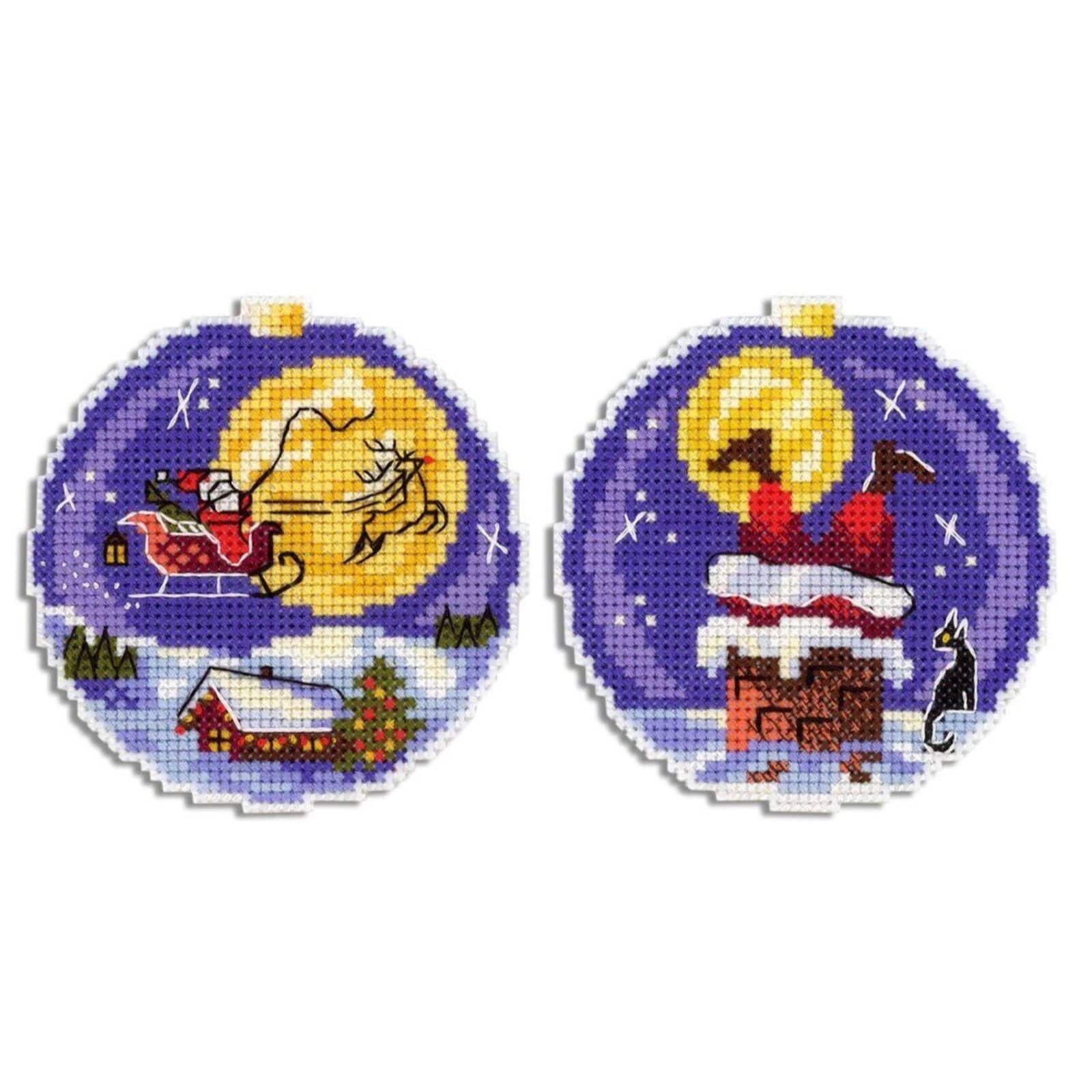 Mp Studia Santa Plastic Canvas Counted Cross Stitch Kit