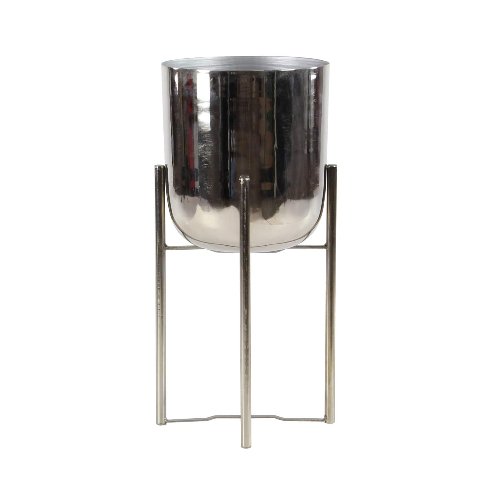 Silver Metal Glam Planter Set