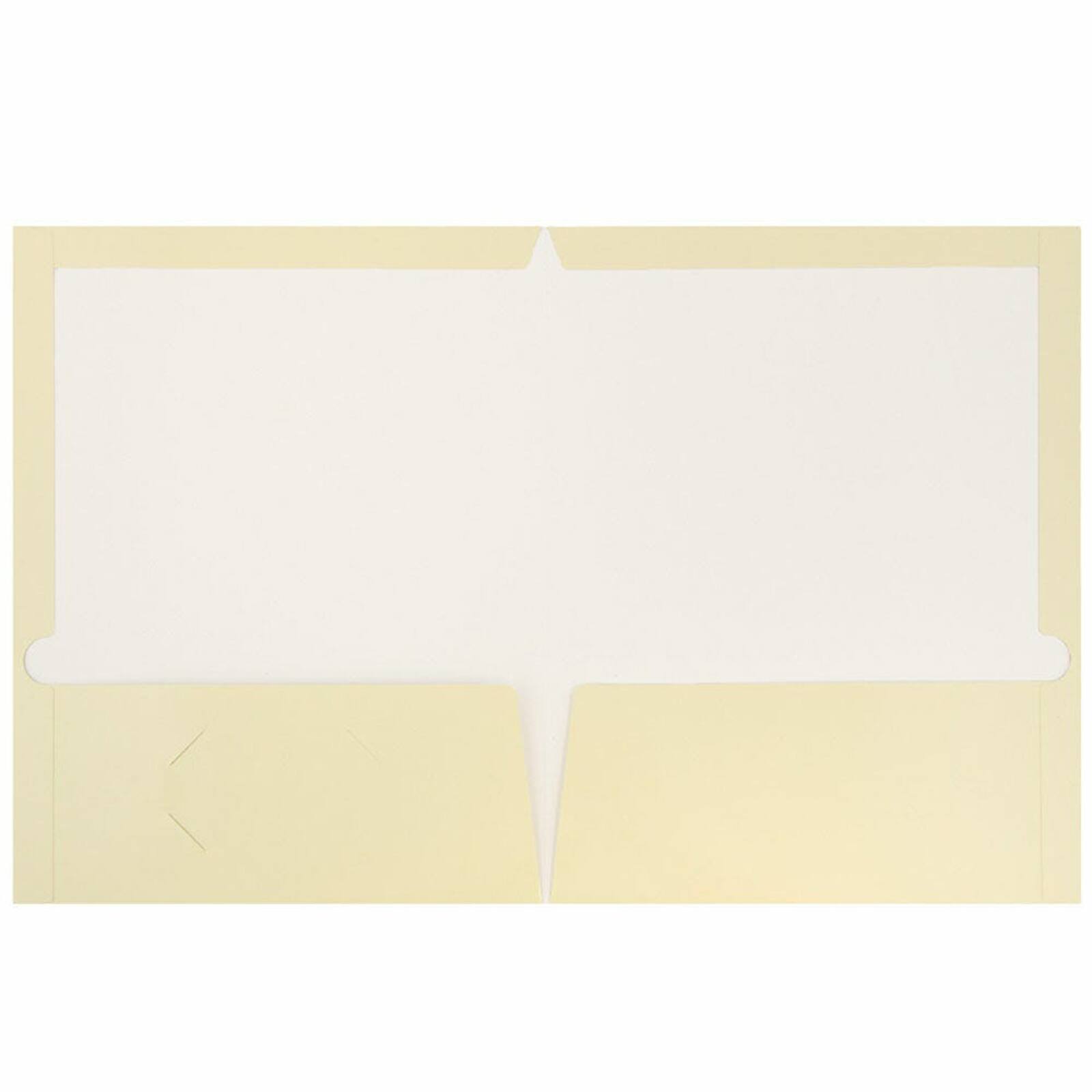 JAM Paper 9.5" x 11.5" Glossy Ivory 2 Pocket School Presentation Folders, 12ct.