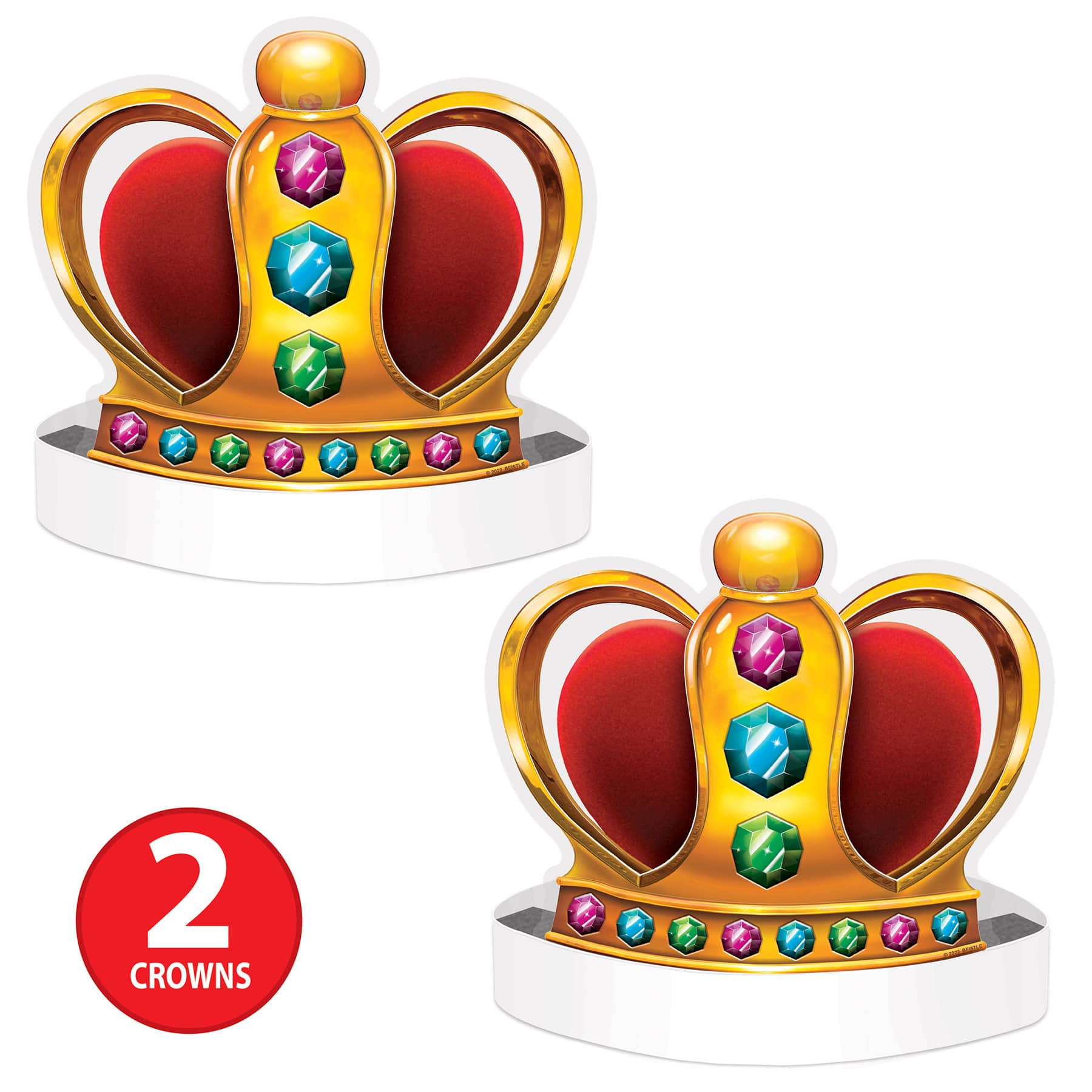 Beistle King or Queen Plastic Crown Headbands, 2ct.