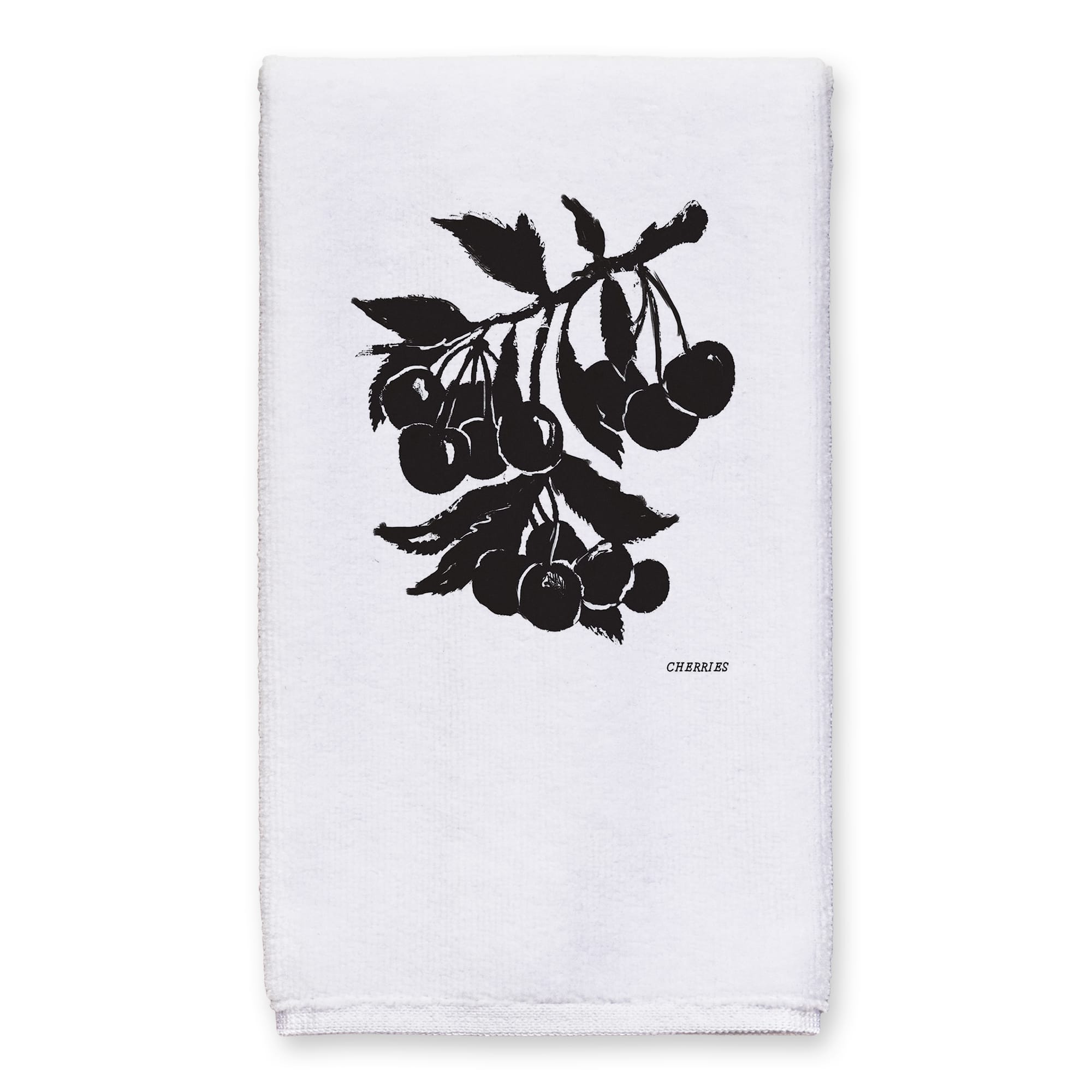Block Print Cherries 16" x 25" Tea Towel - Set of 2