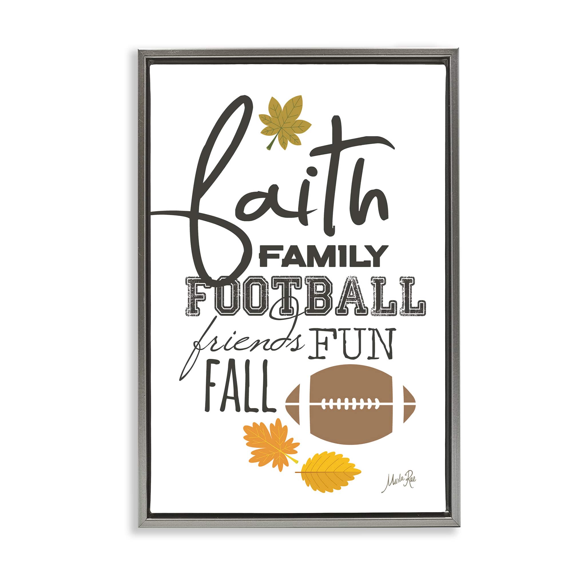 Stupell Industries Faith Family Football Floater Framed Art