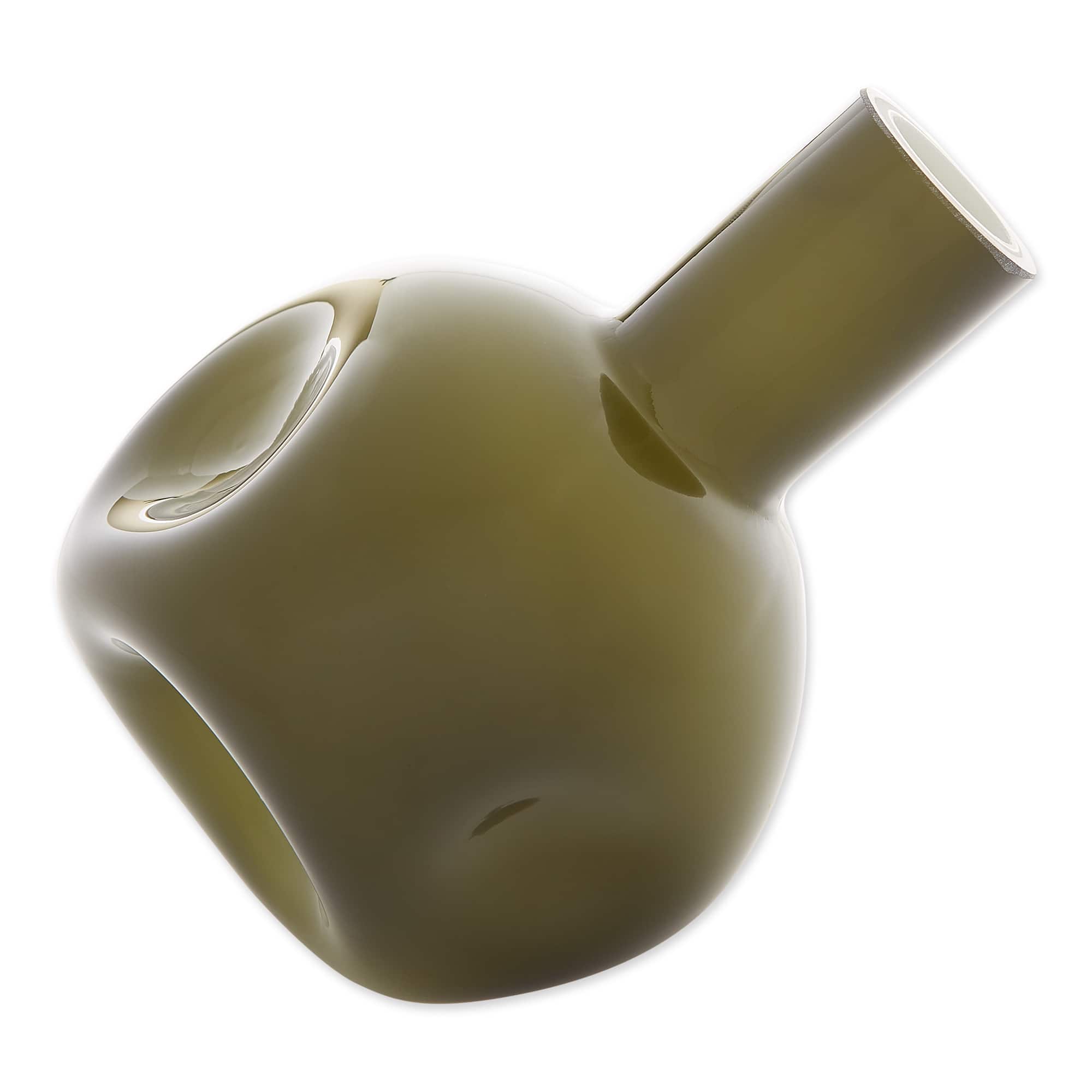 6" Hunter Green Abstract Vase