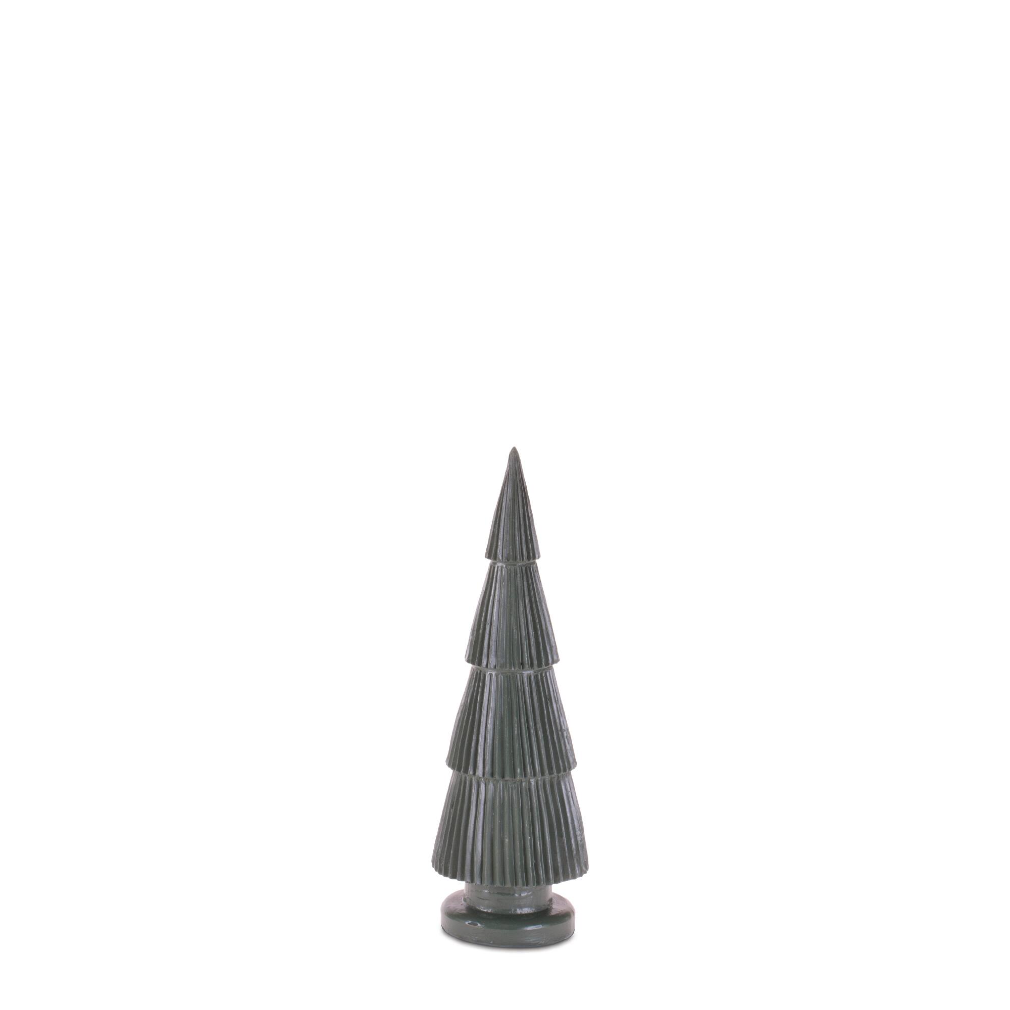 Melrose Green Ribbed Resin Christmas Tree Set