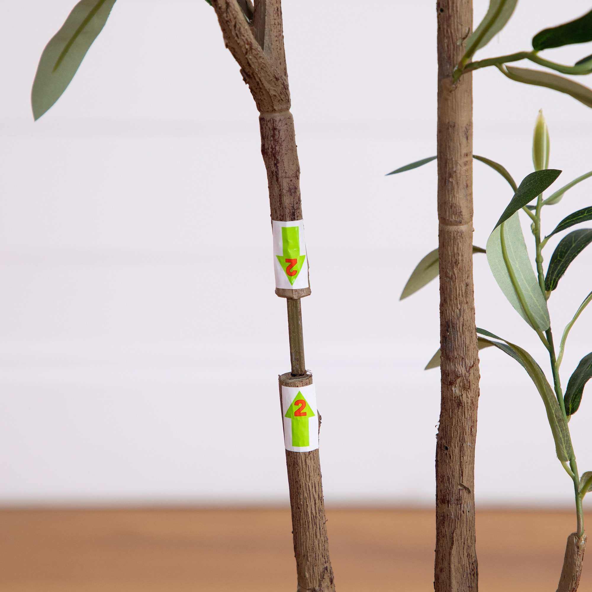 5ft. Artificial Minimalist Olive Tree in White Decorative Planter