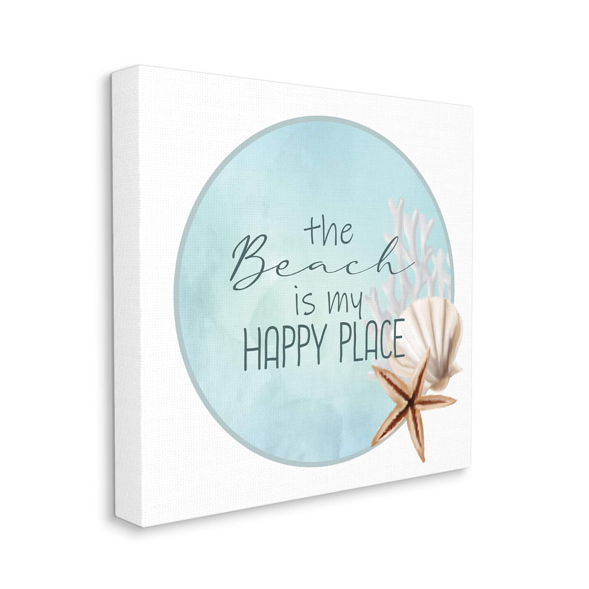 Stupell Industries Beach is my Happy Place Shell Starfish Wall Art