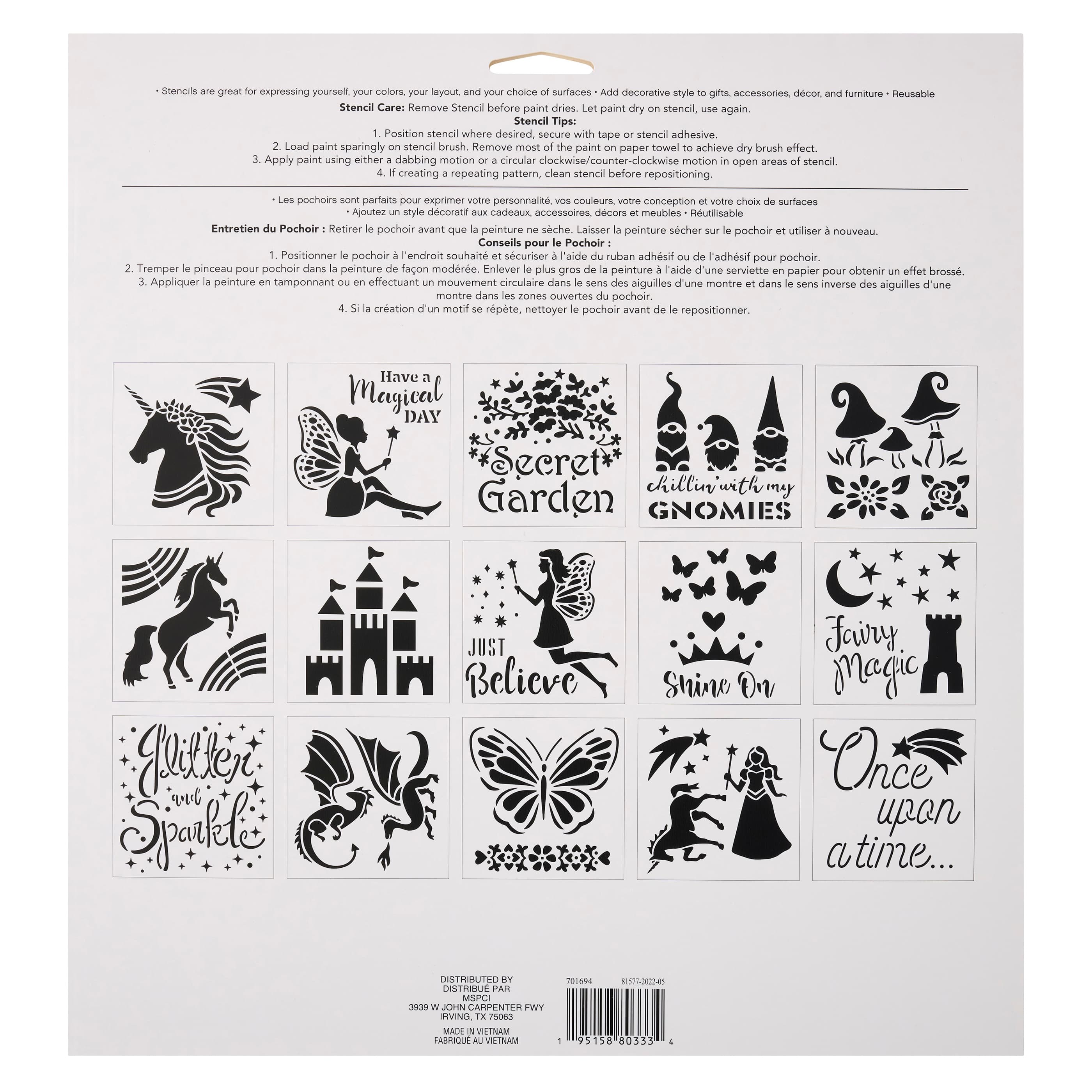 6 Pack: Fantasy Stencils by Craft Smart®, 12" x 12"