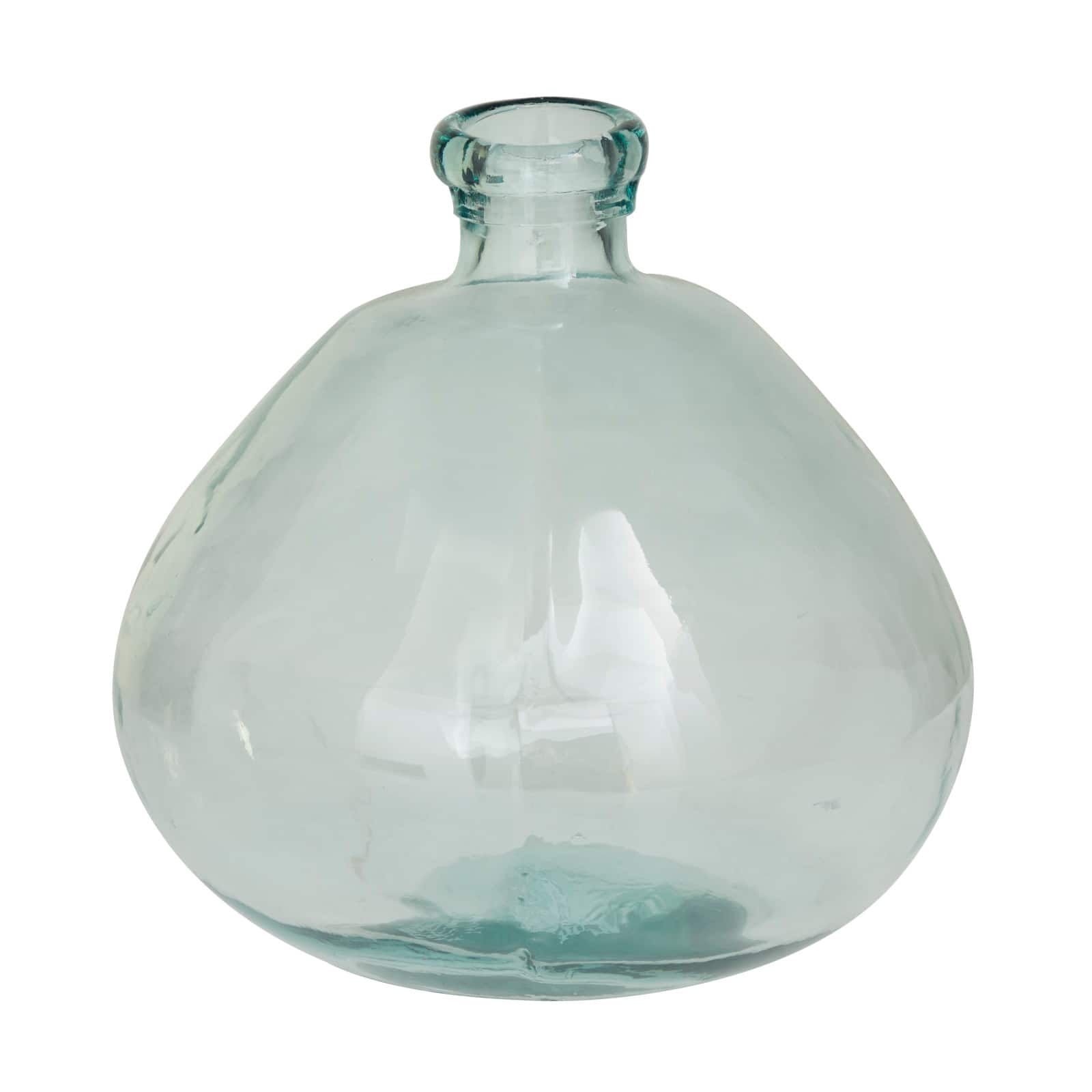 Blue Recycled Glass Handmade Spanish Vase 13" x 13" x 13"