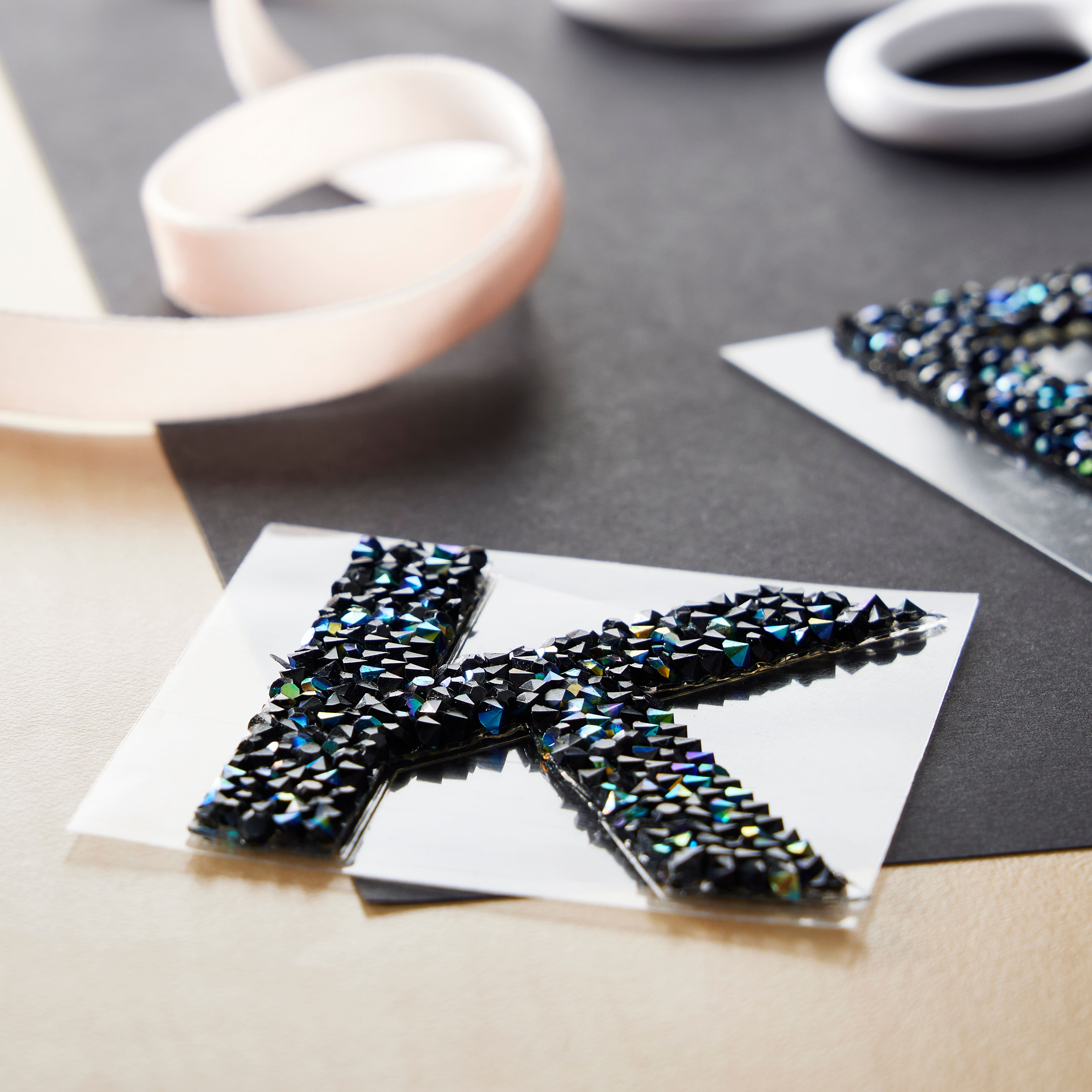 12 Pack: Black AB Letter Bling Sticker by Recollections®
