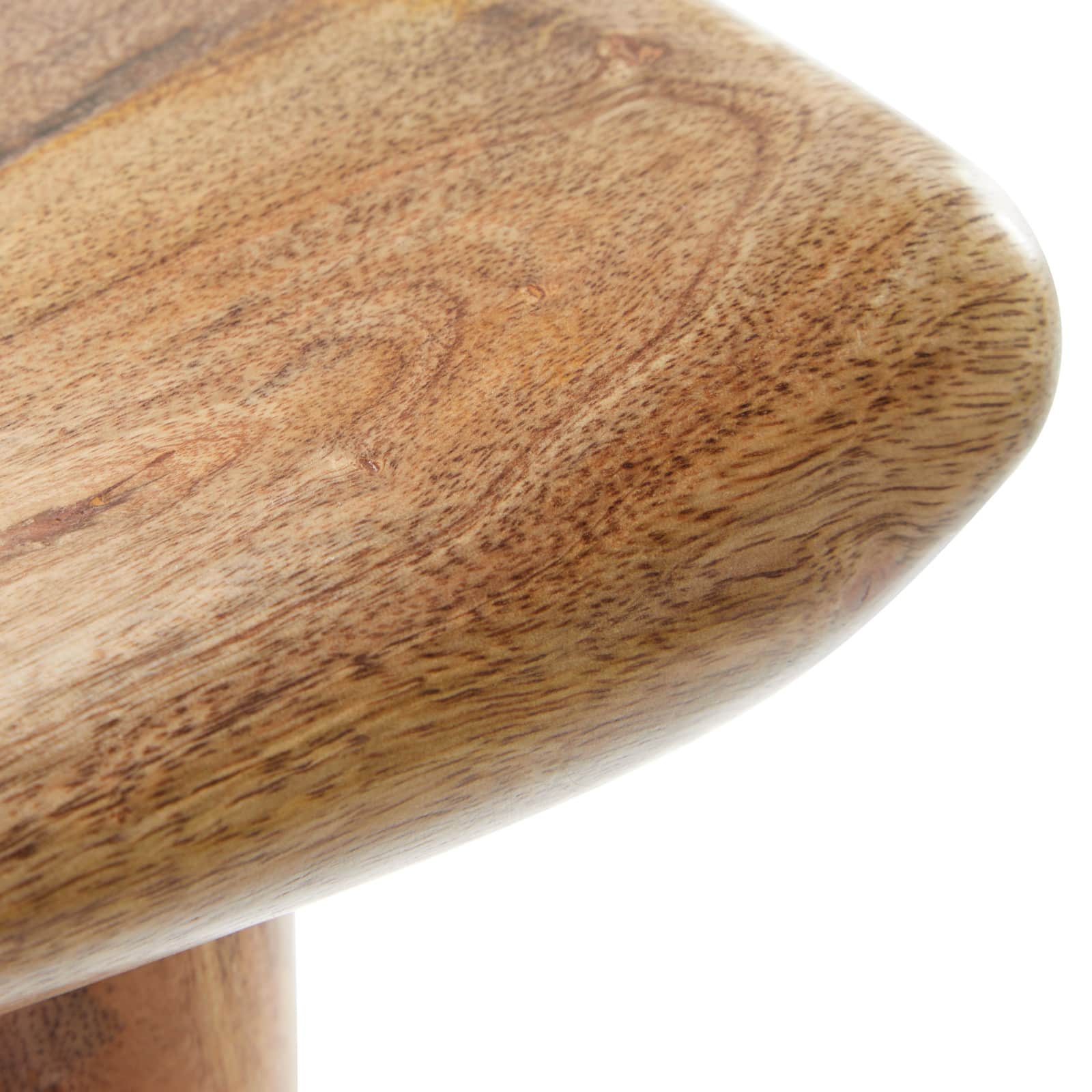 Brown Wood Contemporary Stool, 30" x 17" x 14"