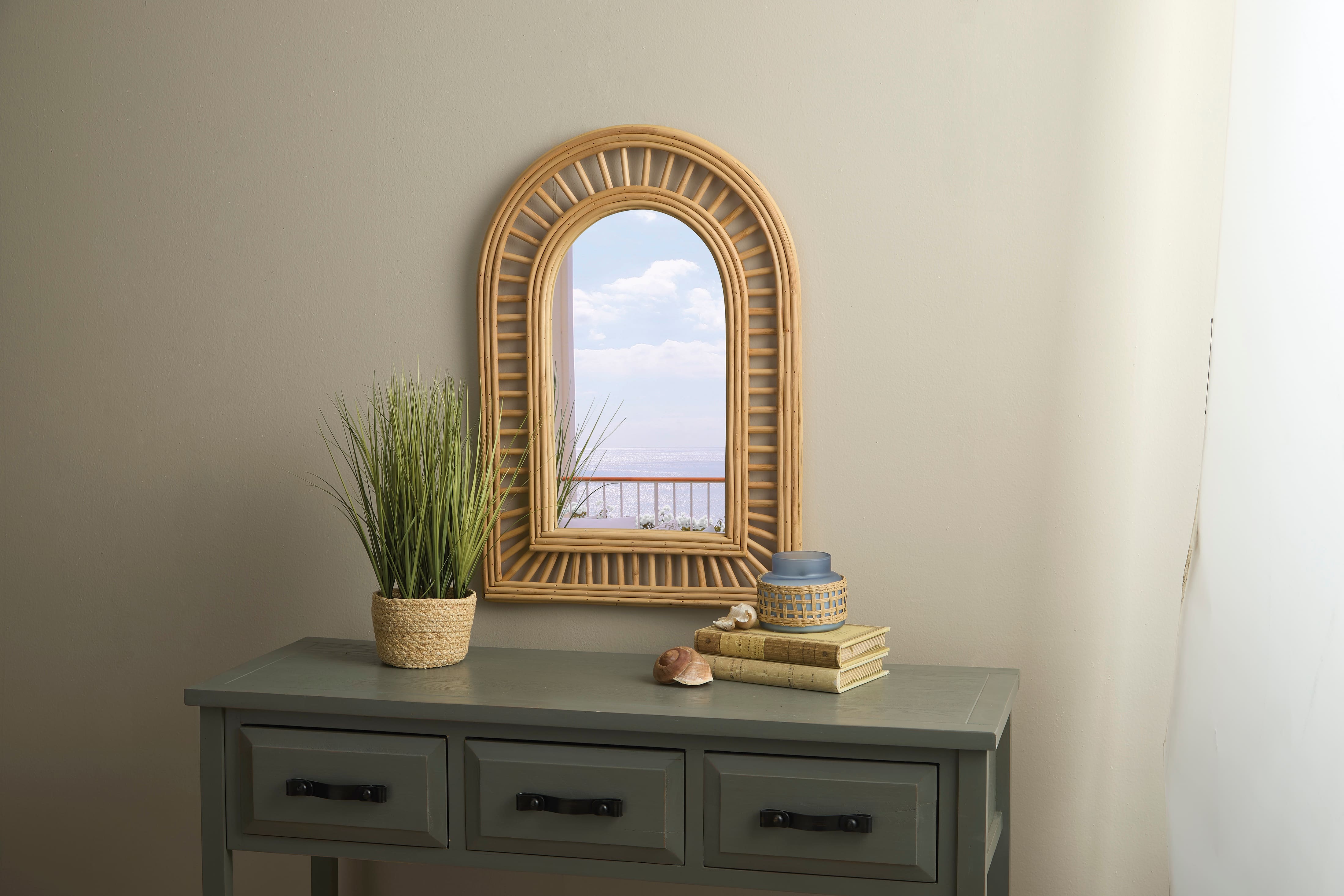19.3" x 28" Rattan Wall Mirror by Ashland®
