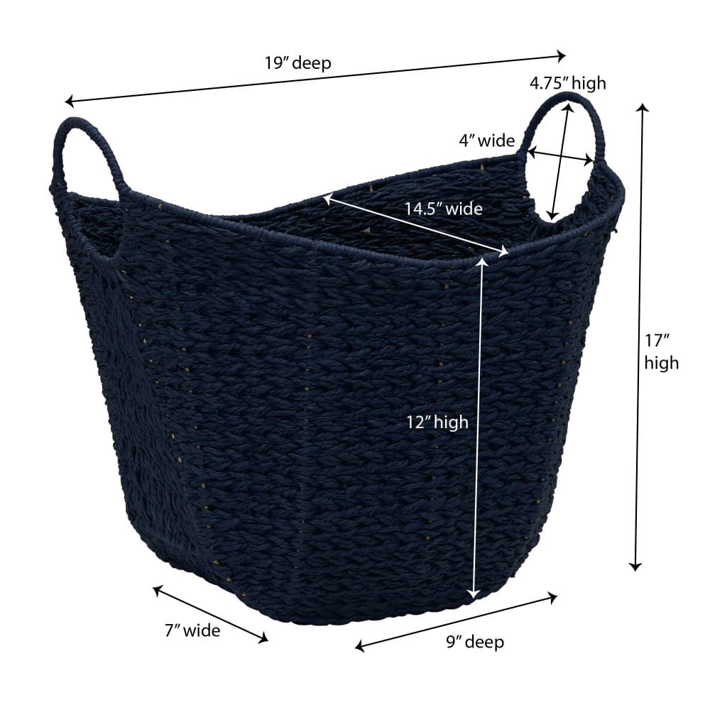 Household Essentials 17.5" Woven Paper Rope Basket with Handles