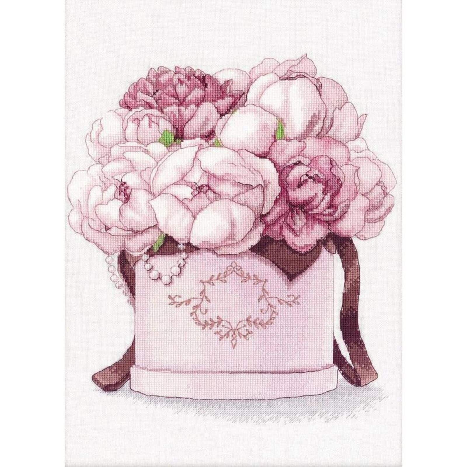 Oven Gentle Peonies Cross Stitch Kit