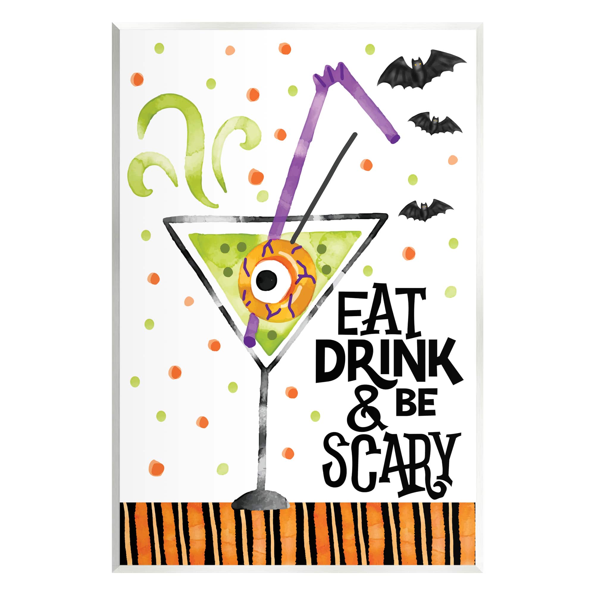 Stupell Industries Eat Drink & Be Scary Halloween Wall Plaque Art