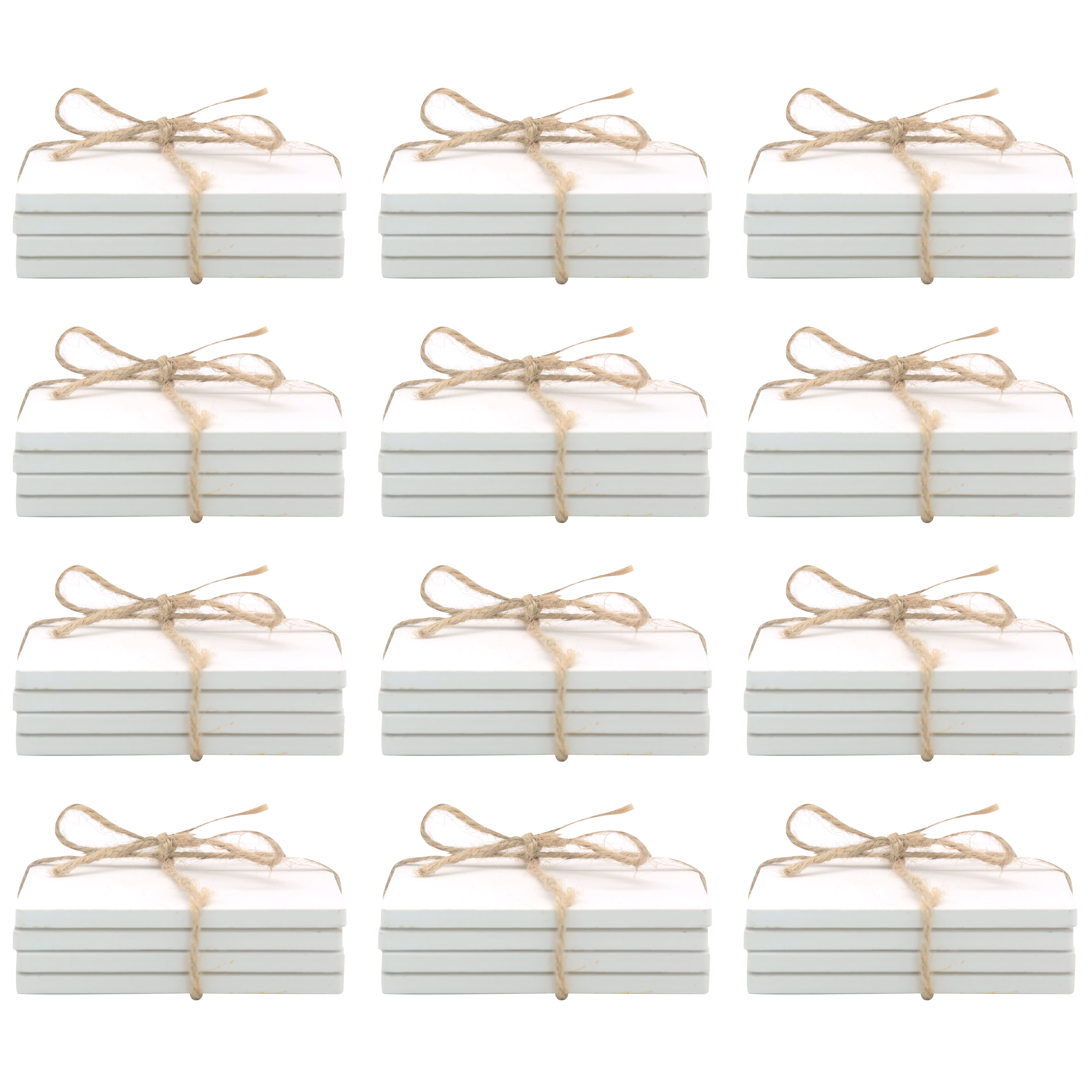 12 Packs: 4 ct. (48 total) White Ceramic Coasters by Make Market®
