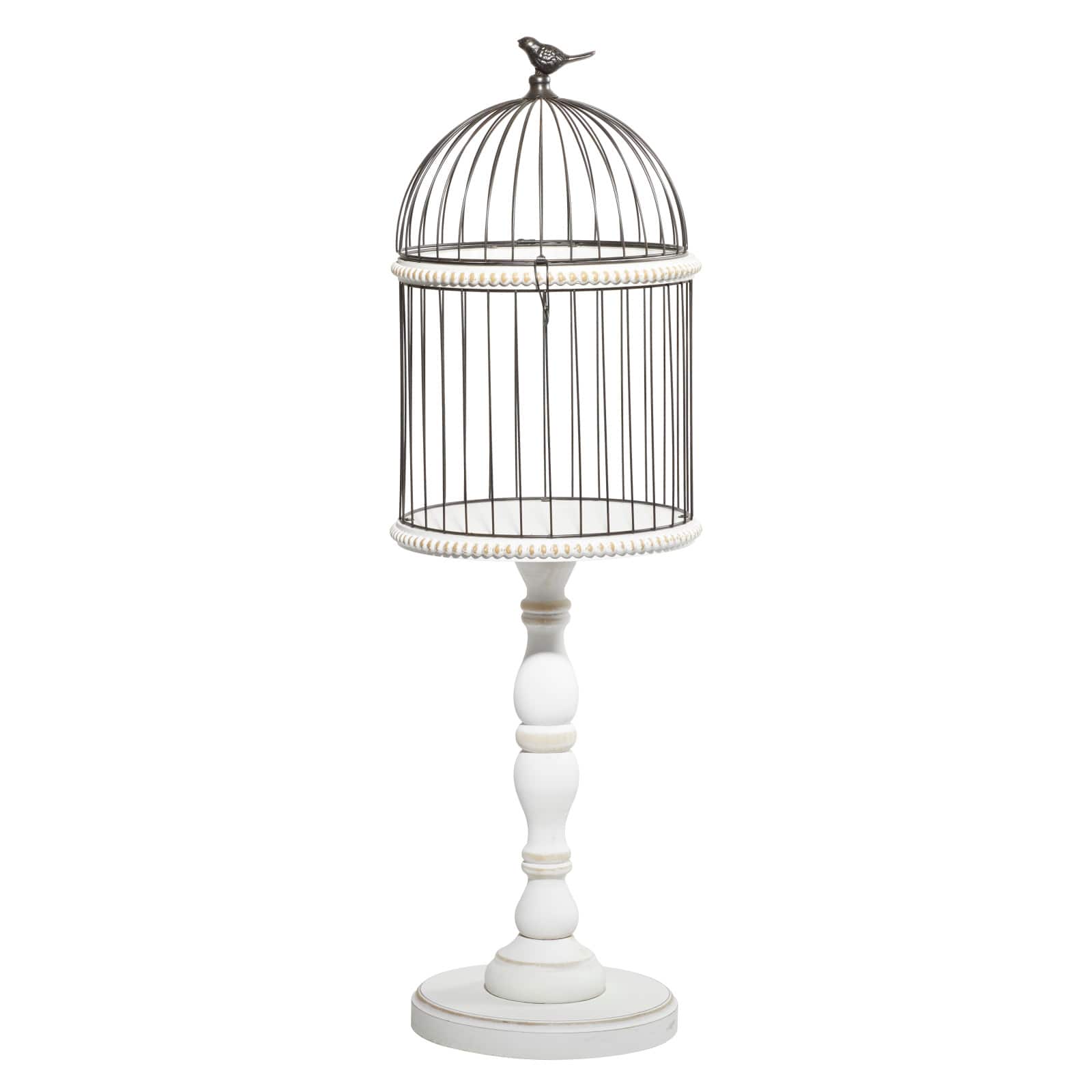 White Wood Farmhouse Birdcage, 44" x 14" x 14"