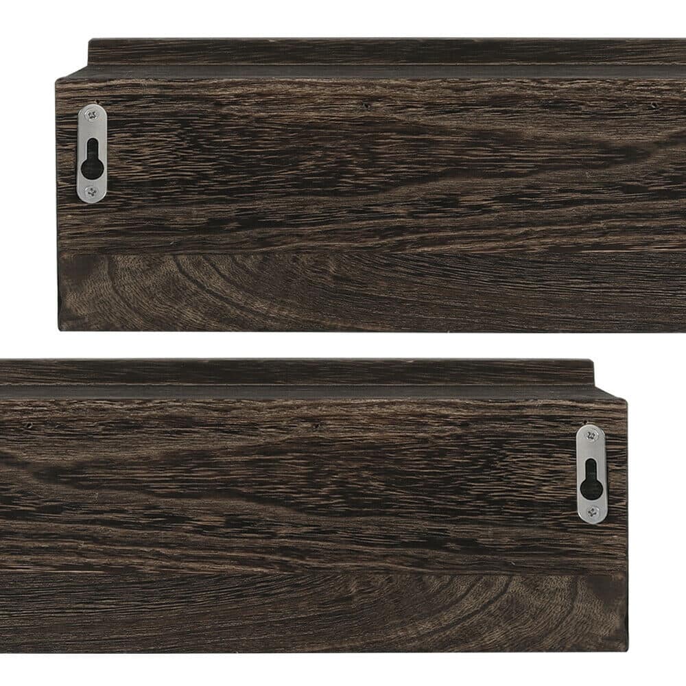 NEX™ 16" Dark Brown Wall-Mounted Floating 4-Hook Coat Racks, 2ct.