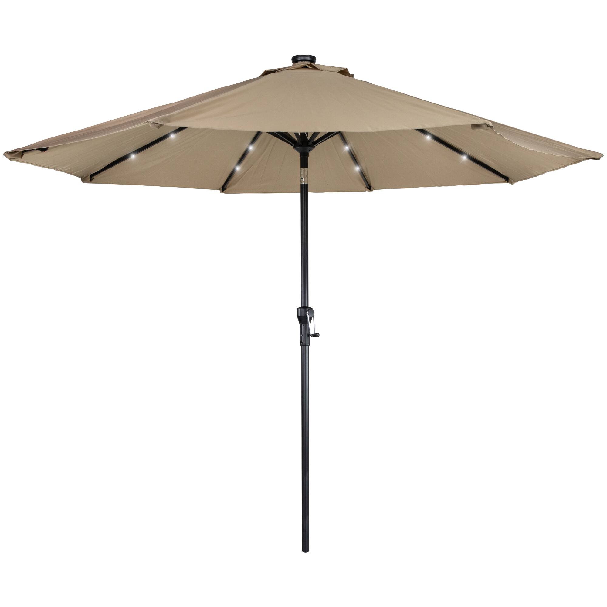 9Ft Solar Lighted Outdoor Patio Market Umbrella By Northlight in Beige | 108" x 108" x 96" | Michaels®