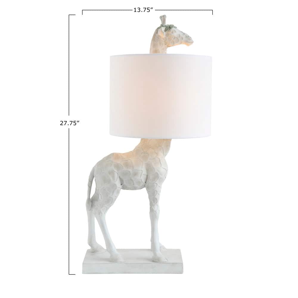 Hello Honey® 28" White Resin Giraffe Table Lamp with Linen Shade