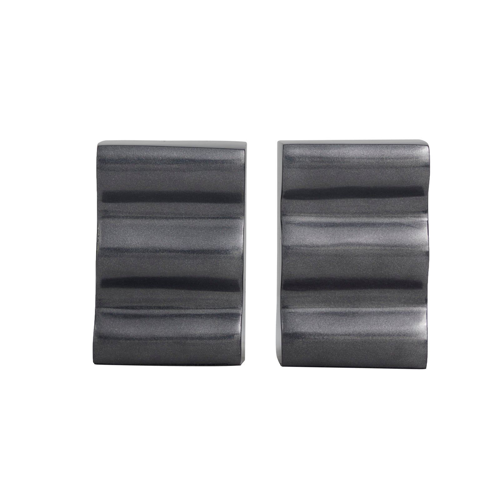 6" Wave Aluminum Bookends Set