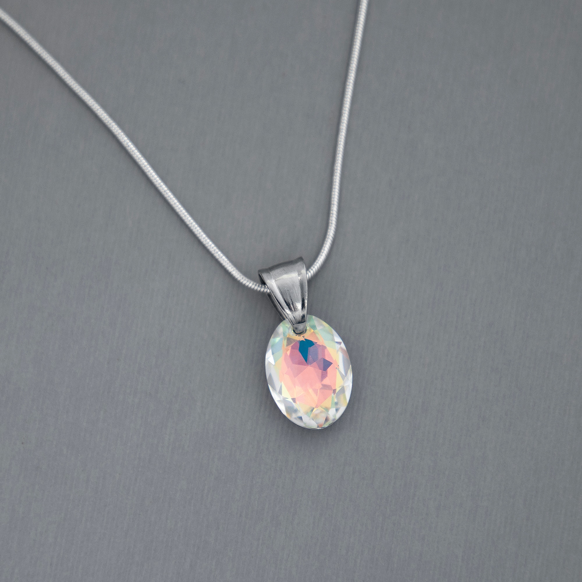 16mm Crystal AB Elliptical Austrian Crystal Pendant by Bead Landing™