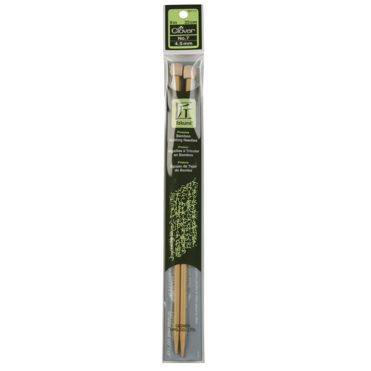 Takumi Bamboo Single Pointed Knitting Needles, 9”
