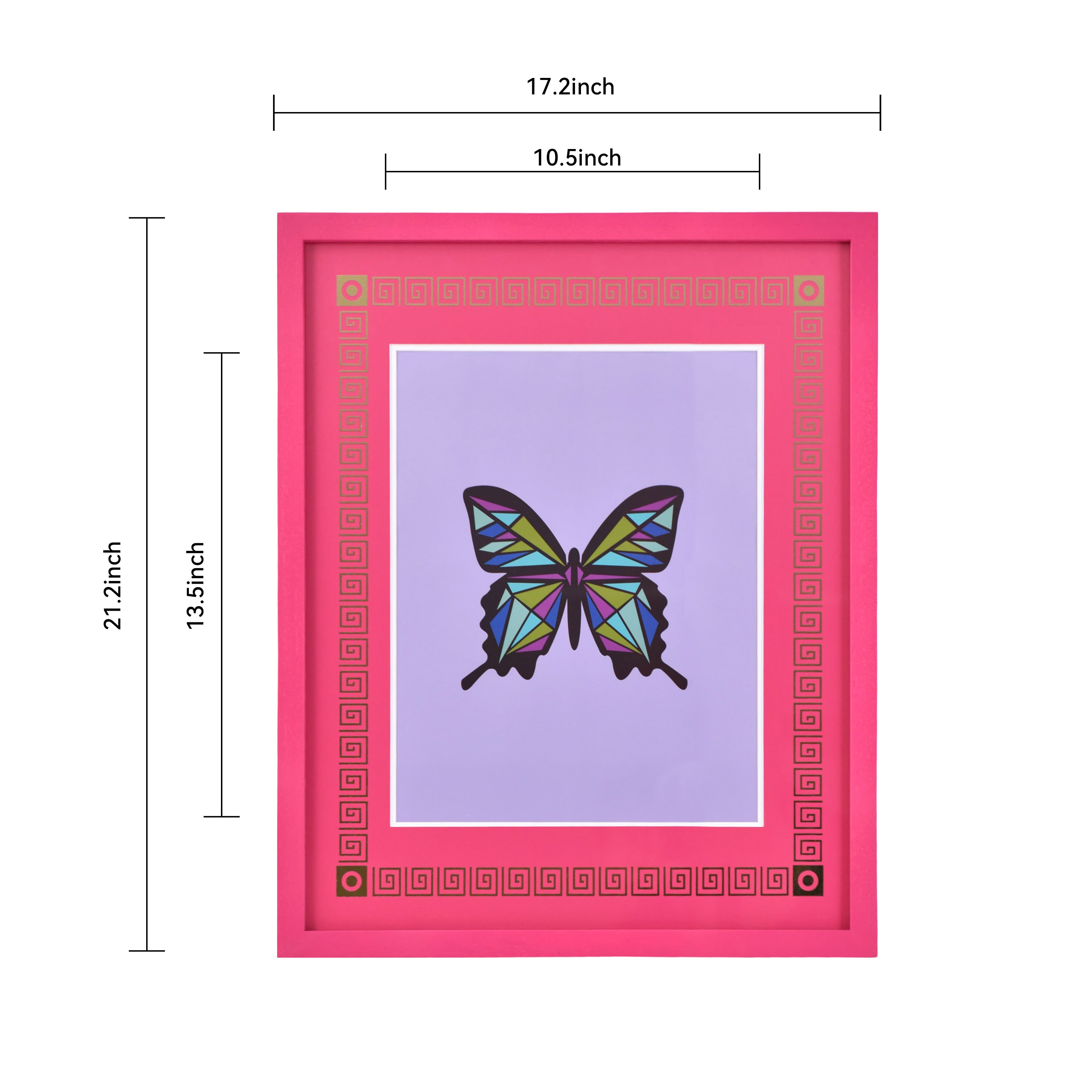 Jonathan Adler x Michaels 11" x 14" Pink Greek Key Matted Wood Wall Frame