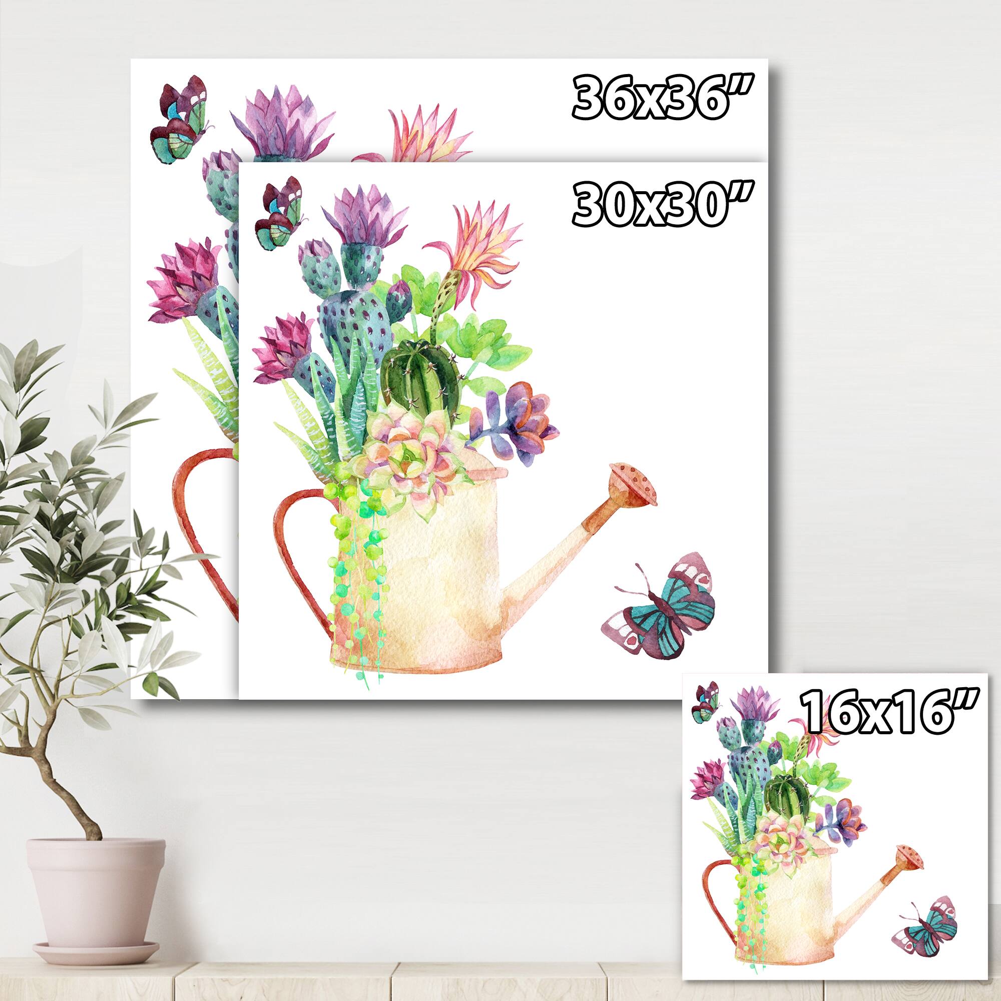 Designart - Succulents In Old Watering Can