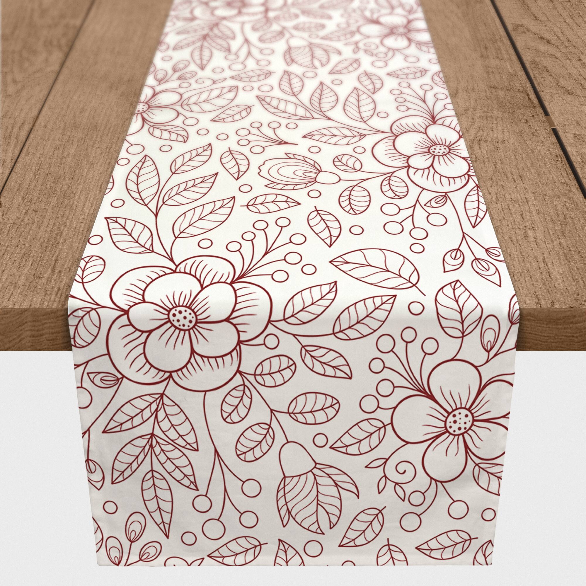 Flower Doodle Indoor/Outdoor Table Runner