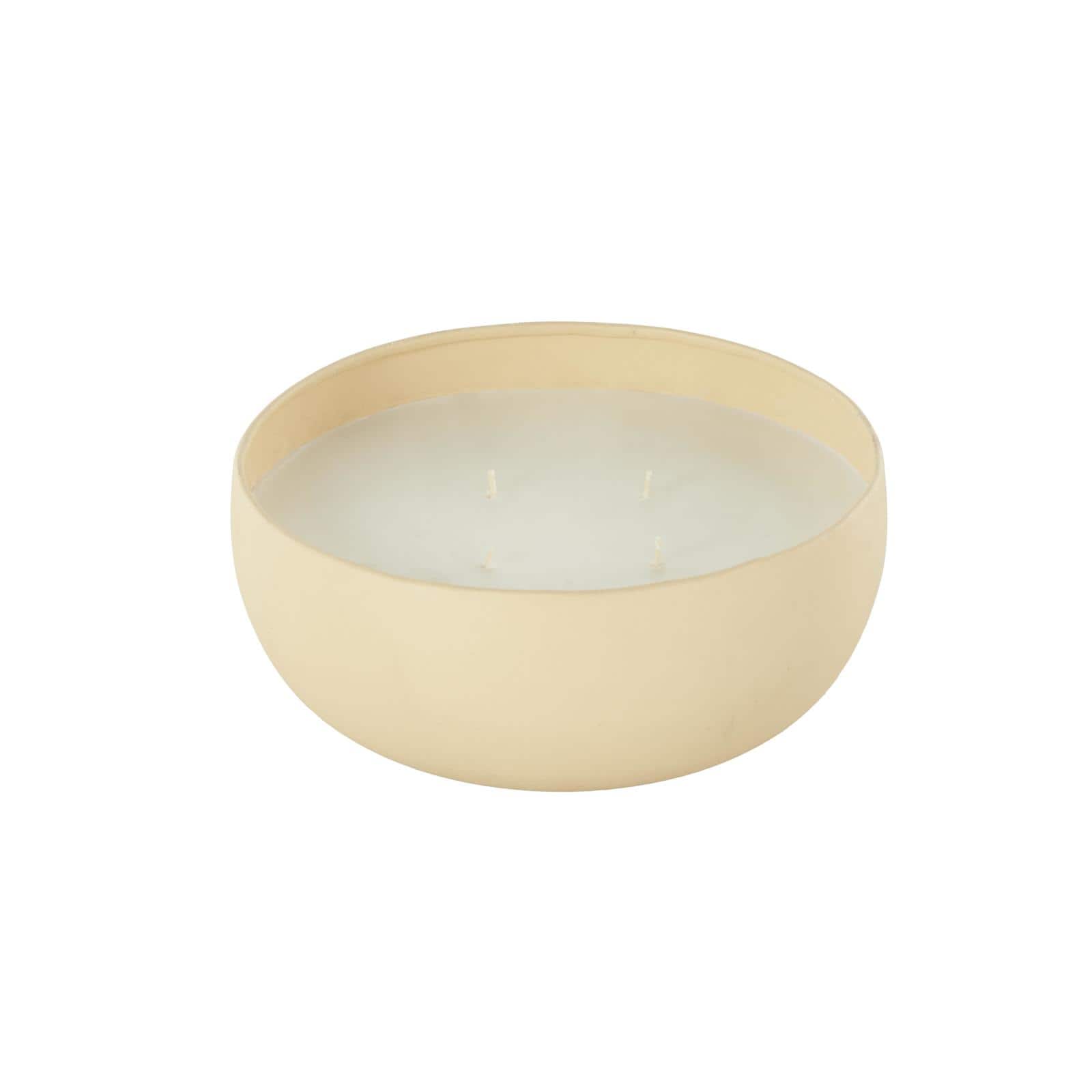 Ivory and Iris 34oz. Beige 4 Wick Rose Blossom & Sandalwood Scented Textured Metal Candle with White Wax