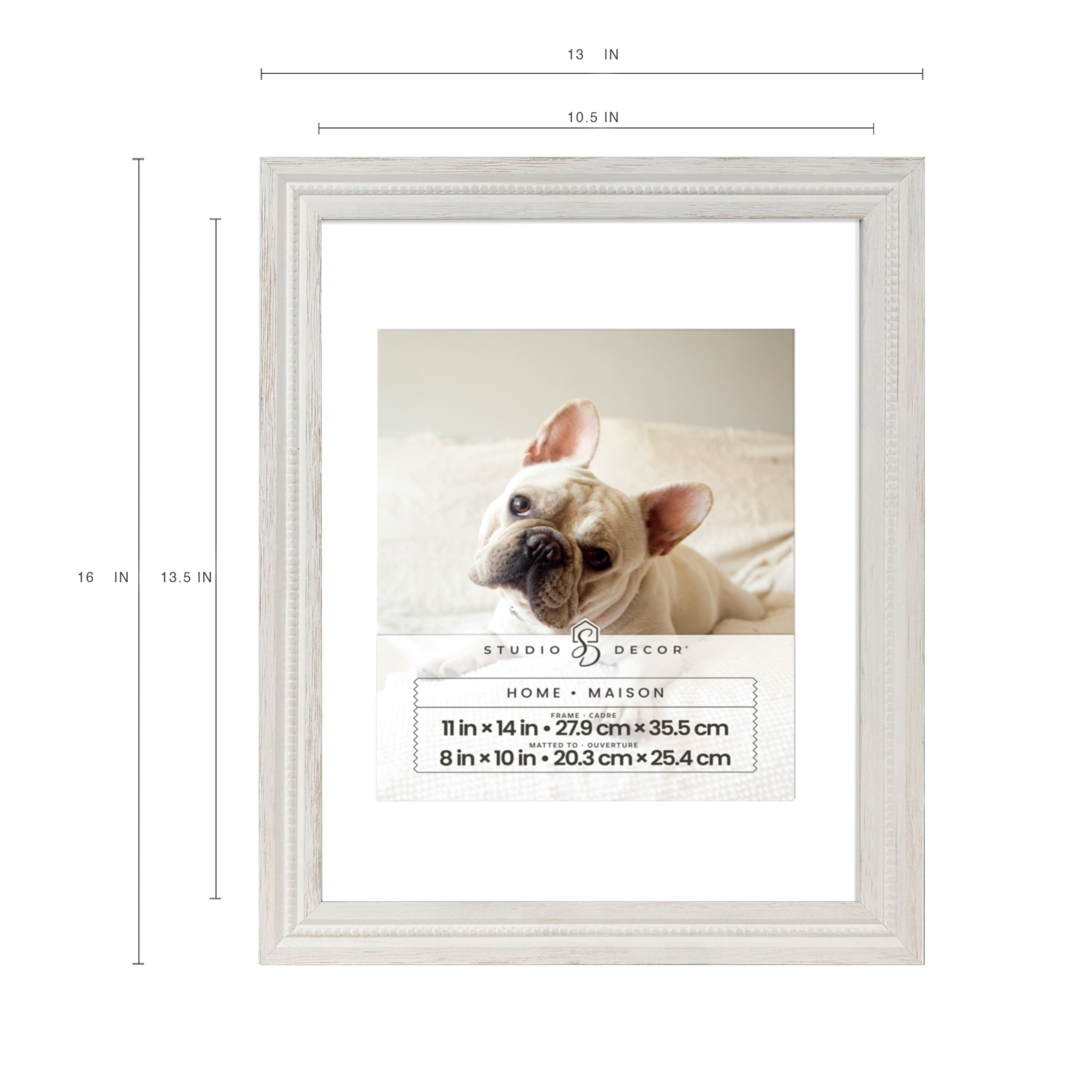 6 Pack: Home 8" x 10" Whitewash Grooved Wood Frame with Mat by Studio Décor®