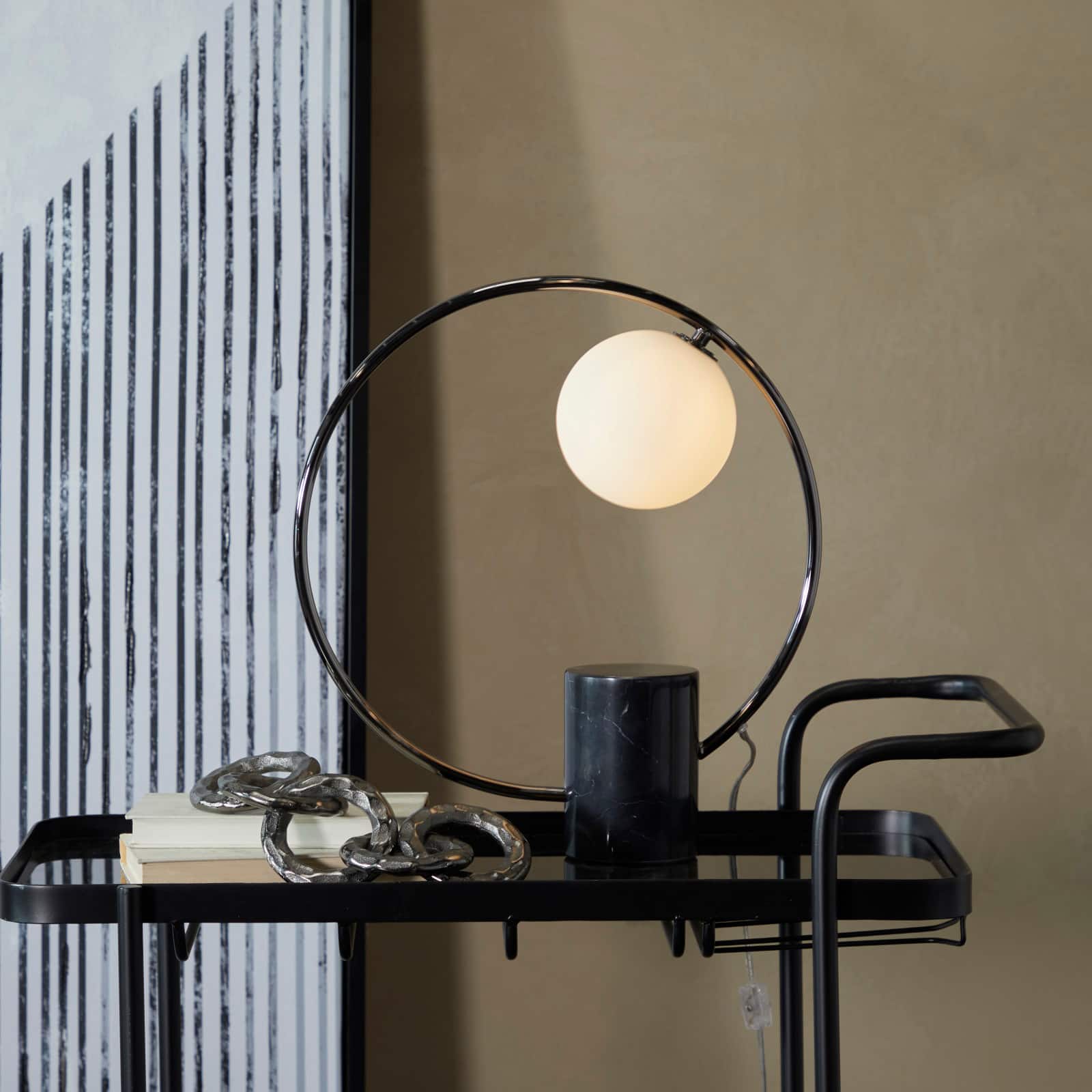 17.5" Marble Contemporary Abstract Accent Lamp
