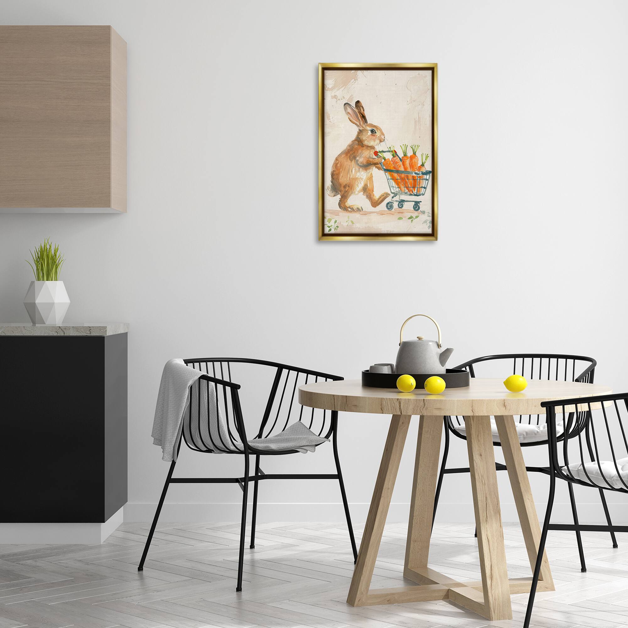 Stupell Industries Carrot Connoisseur Rabbit Floating Frame Wall Art